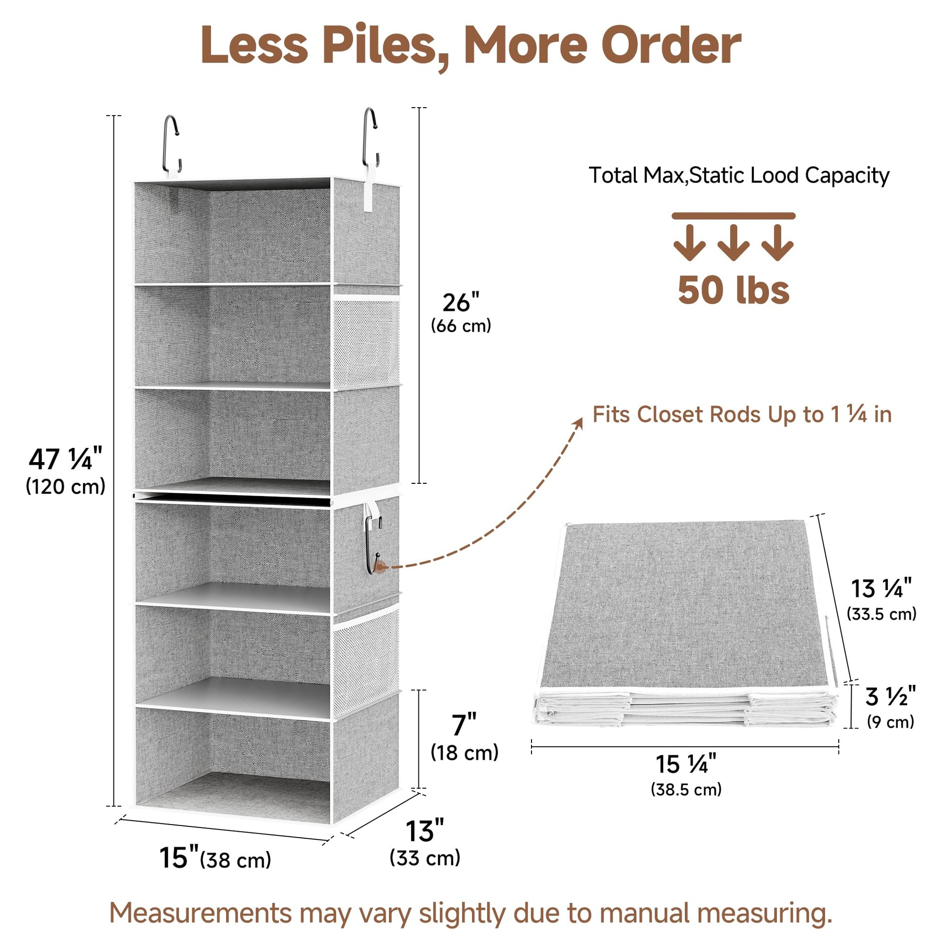 6 Shelf Jumbo Closet Organizers (2 Count)