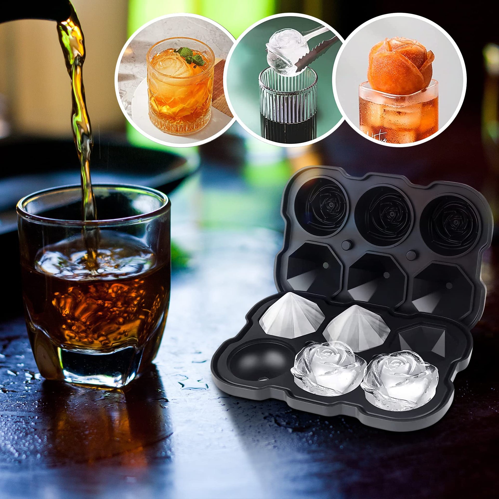 Silicone Ice Cube Tray with Lids (9.99 Count)