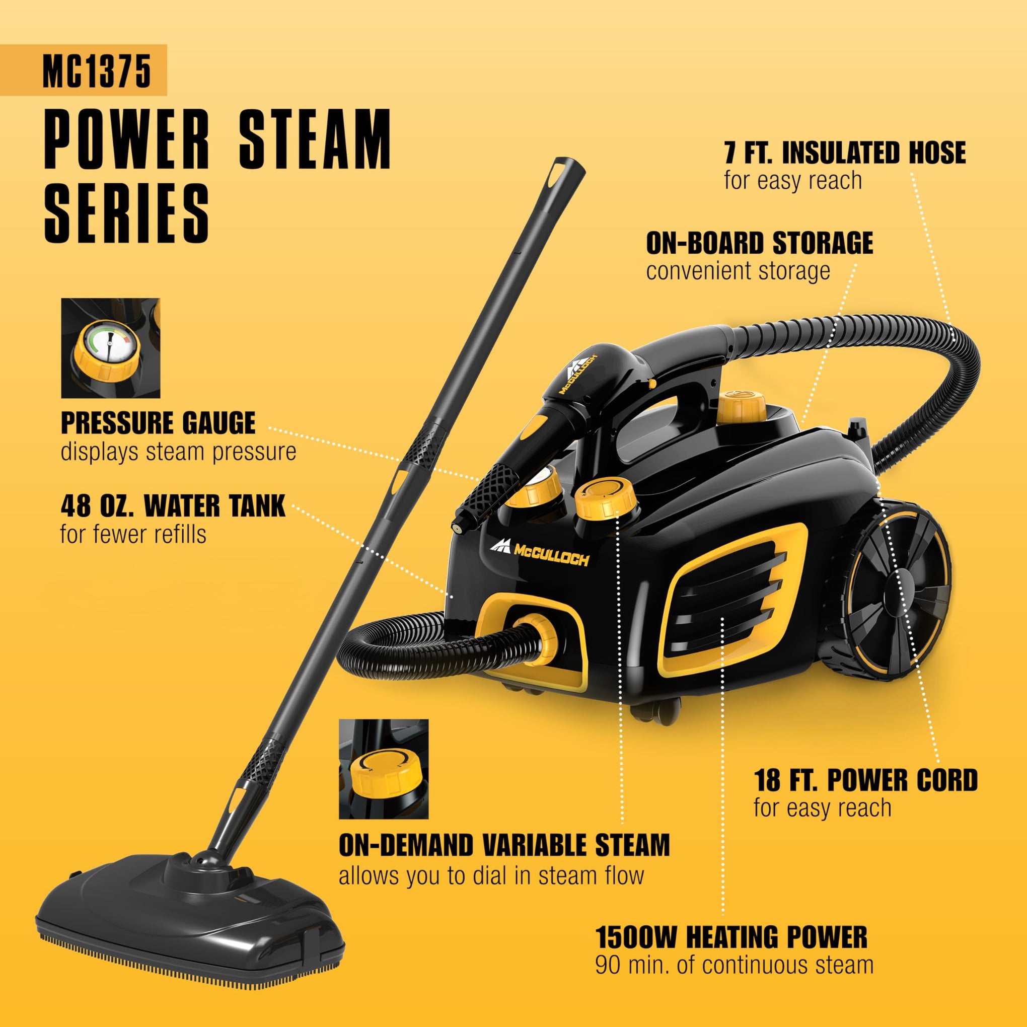 MC1375 Canister Steam Cleaner
