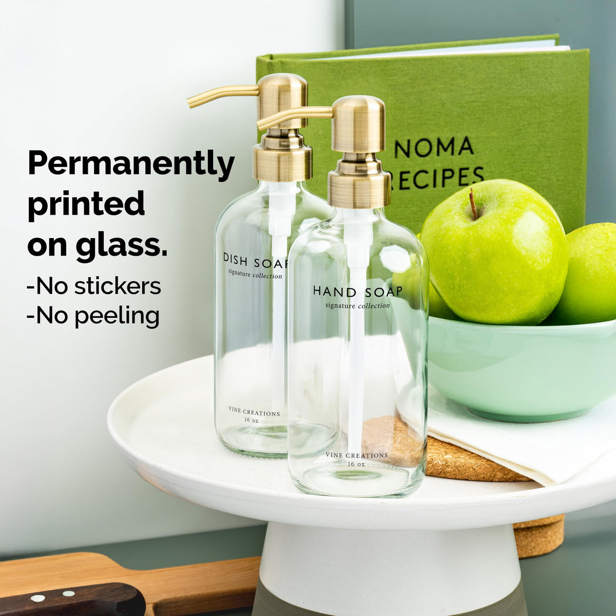 Clear Glass Soap Dispenser Set (16 Ounce)