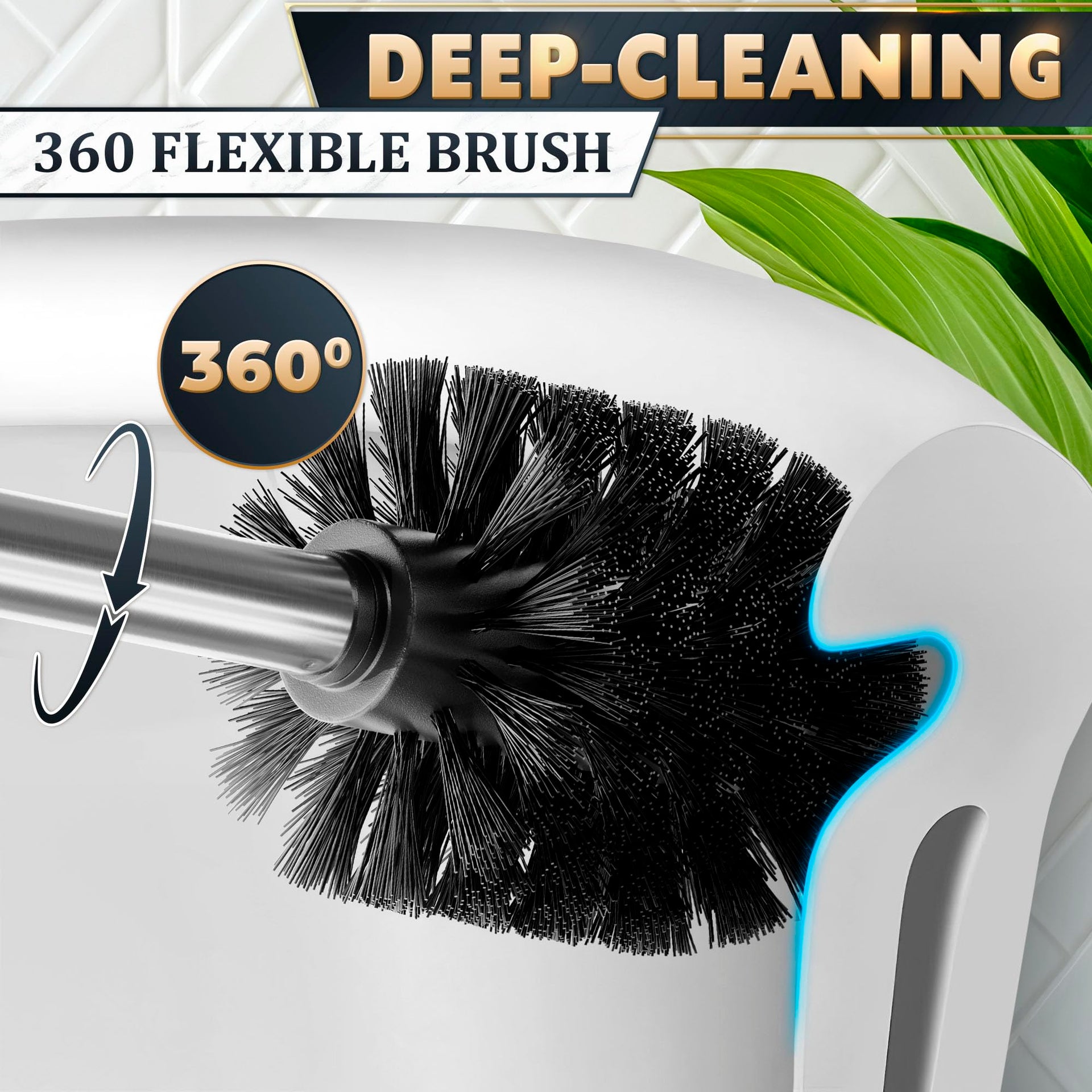 Stainless Steel Toilet Brush and Holder Set
