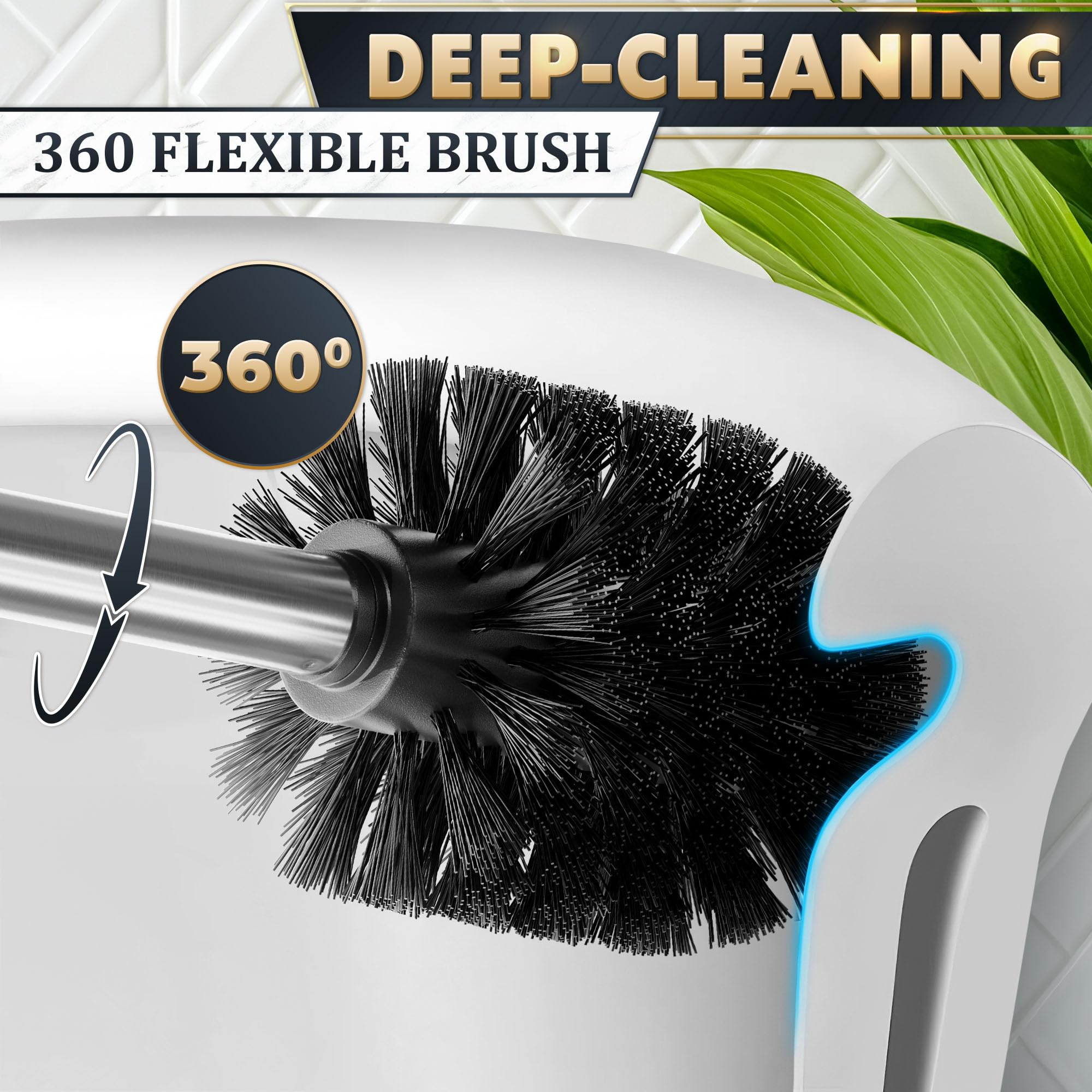Stainless Steel Toilet Brush and Holder Set