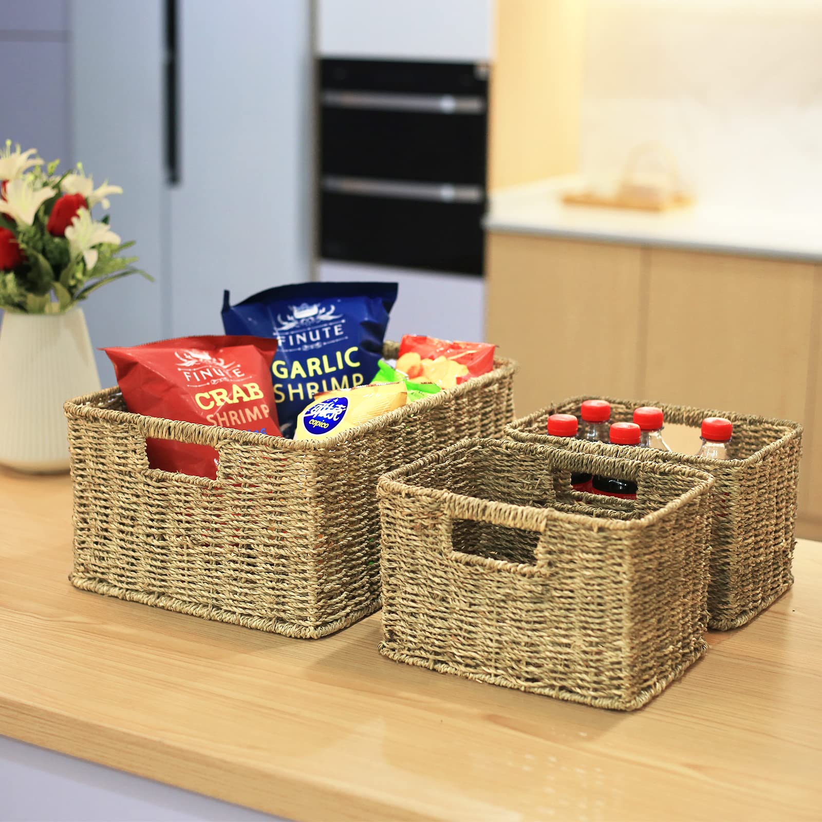 Large Wicker Baskets for Storage (3 Count)