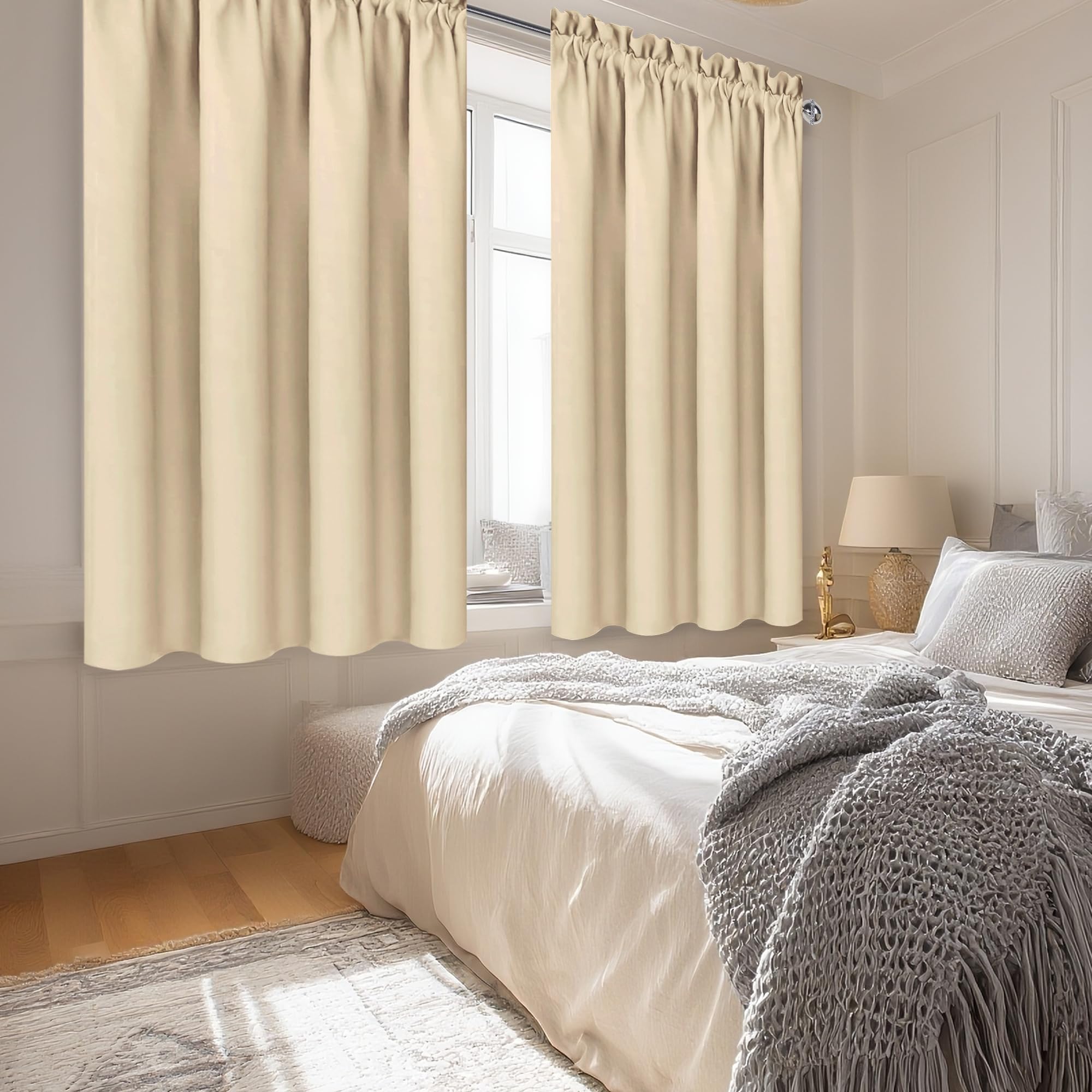 Beige Blackout Curtains for Bedroom