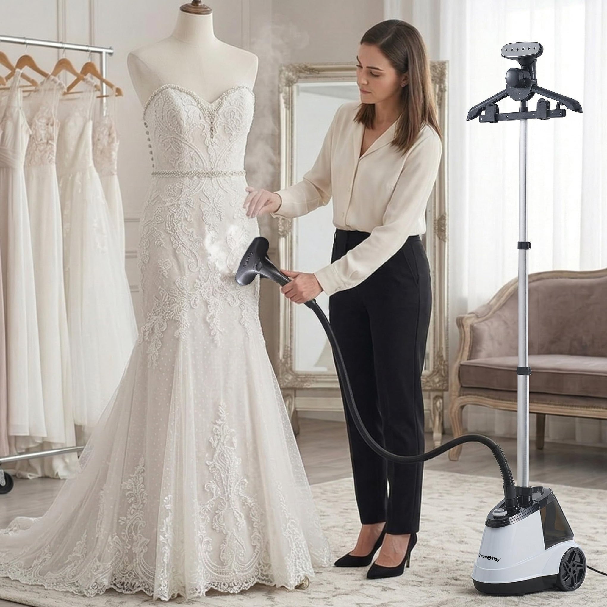 Heavy Duty Commercial Full Size Standing Garment Steamer for Clothes with Extra Large 3L
