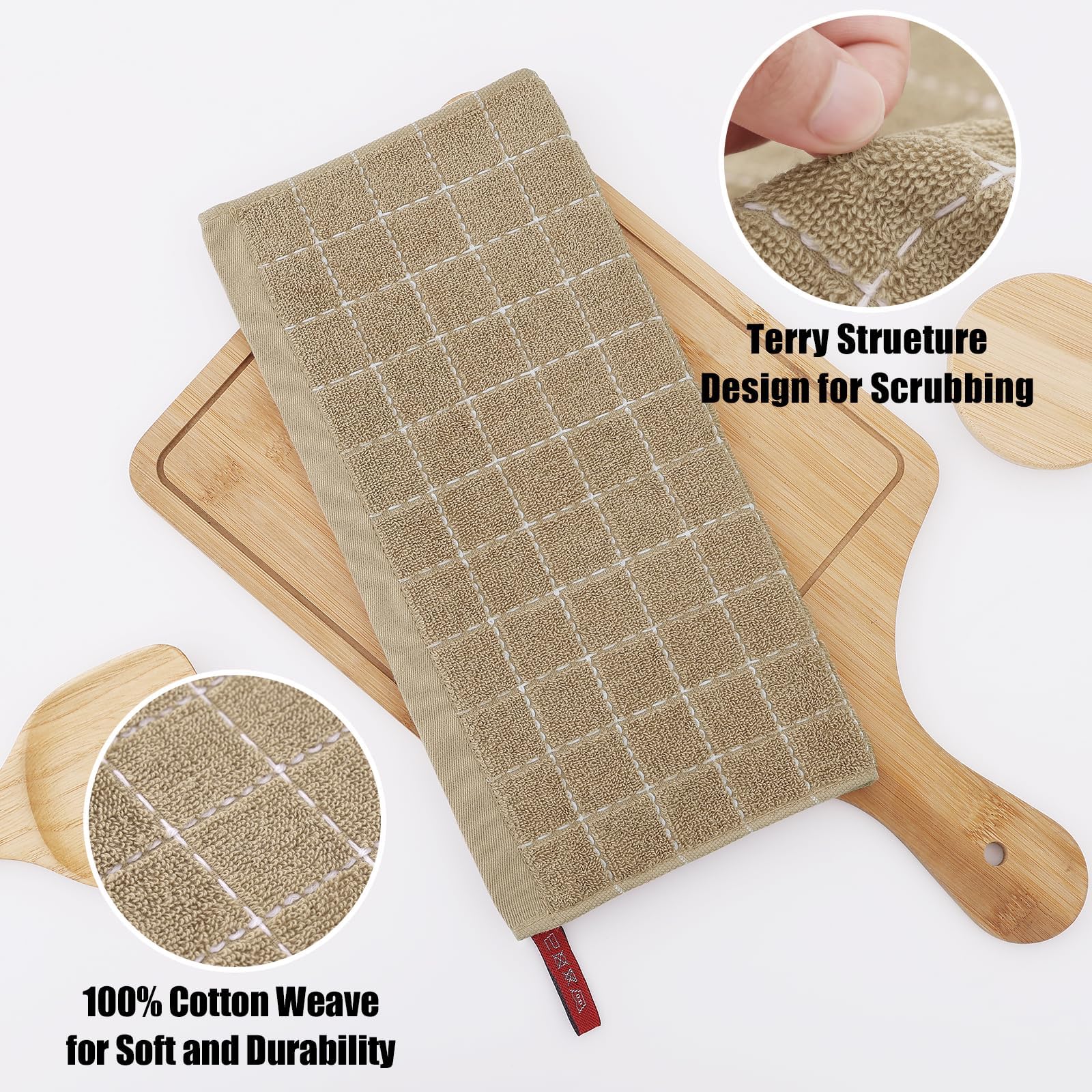 100% Cotton Terry Kitchen Dish Cloths (6 Count)