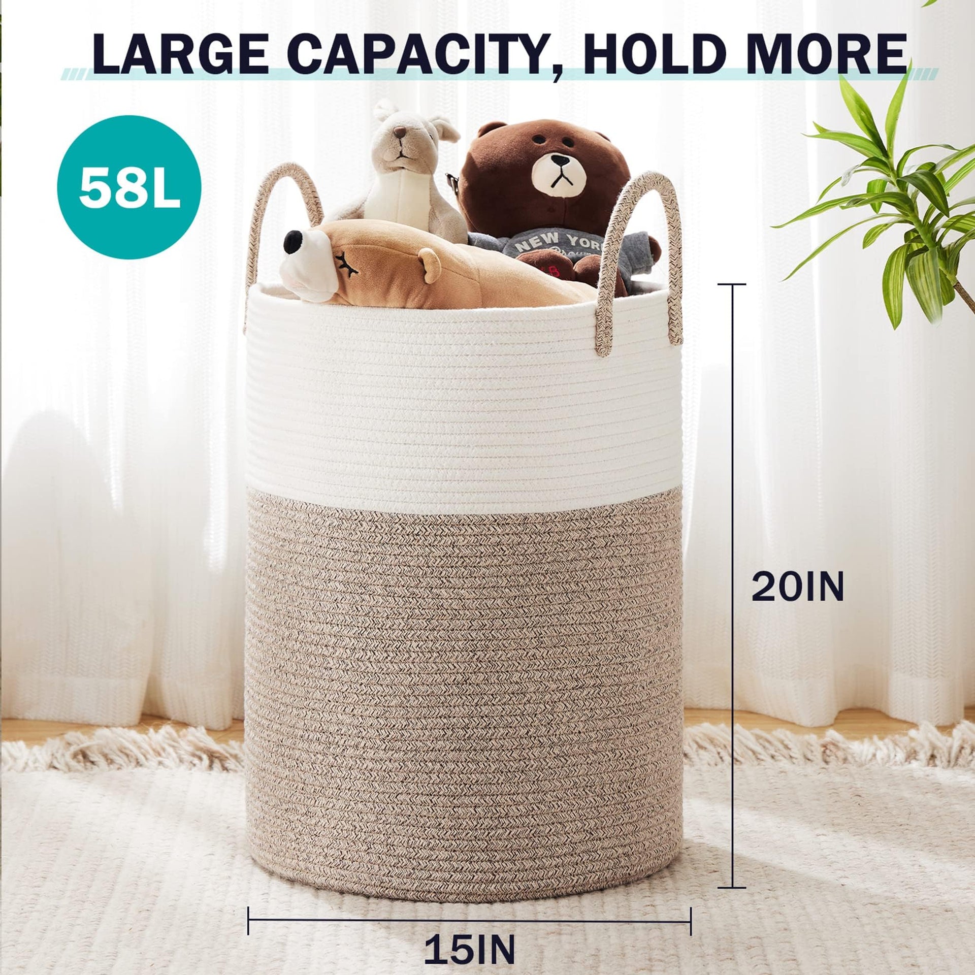 Woven Rope Laundry Hamper Basket