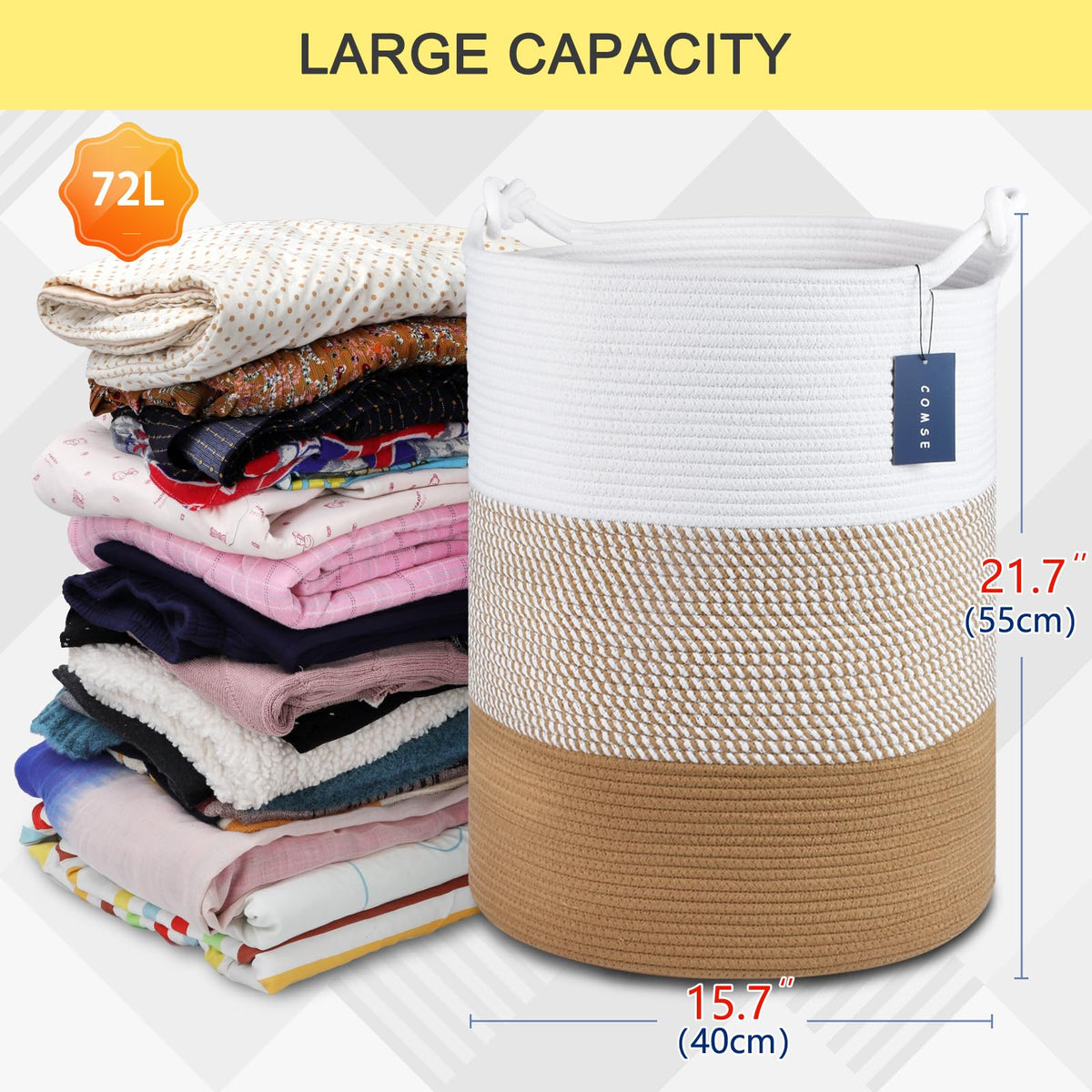 Tall Woven Blanket & Laundry Basket
