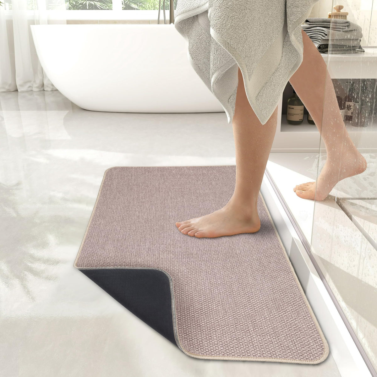 Bath Mat Ultra Thin Bathroom Runner Rugs (15 Sq Ft)