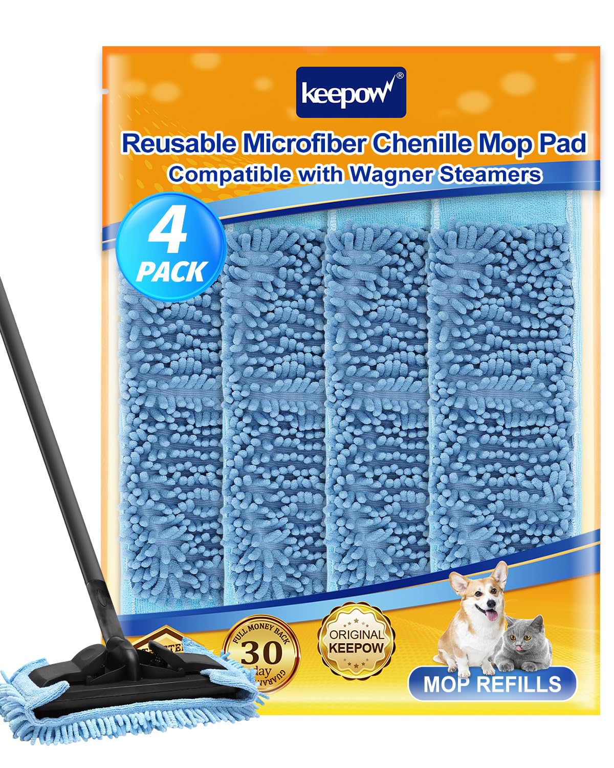 Microfiber Steam Mop Pad Fit for Wagner Steamer 905e (4 Count)