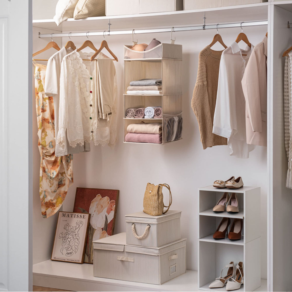 3 Shelf Hanging Closet Organizer