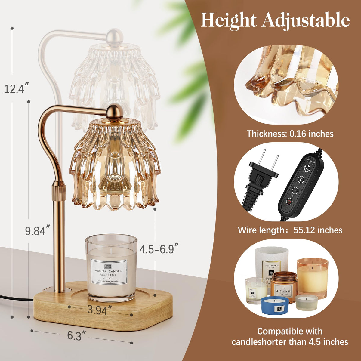 Candle Warmer Lamp with Timer Dimmer