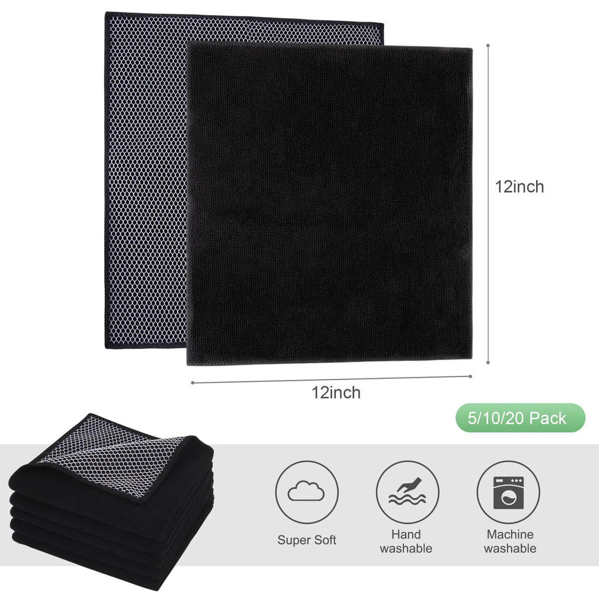 Dish Cloth for Washing Dishes Kitchen Washcloth Cleaning Cloth (20 Count)