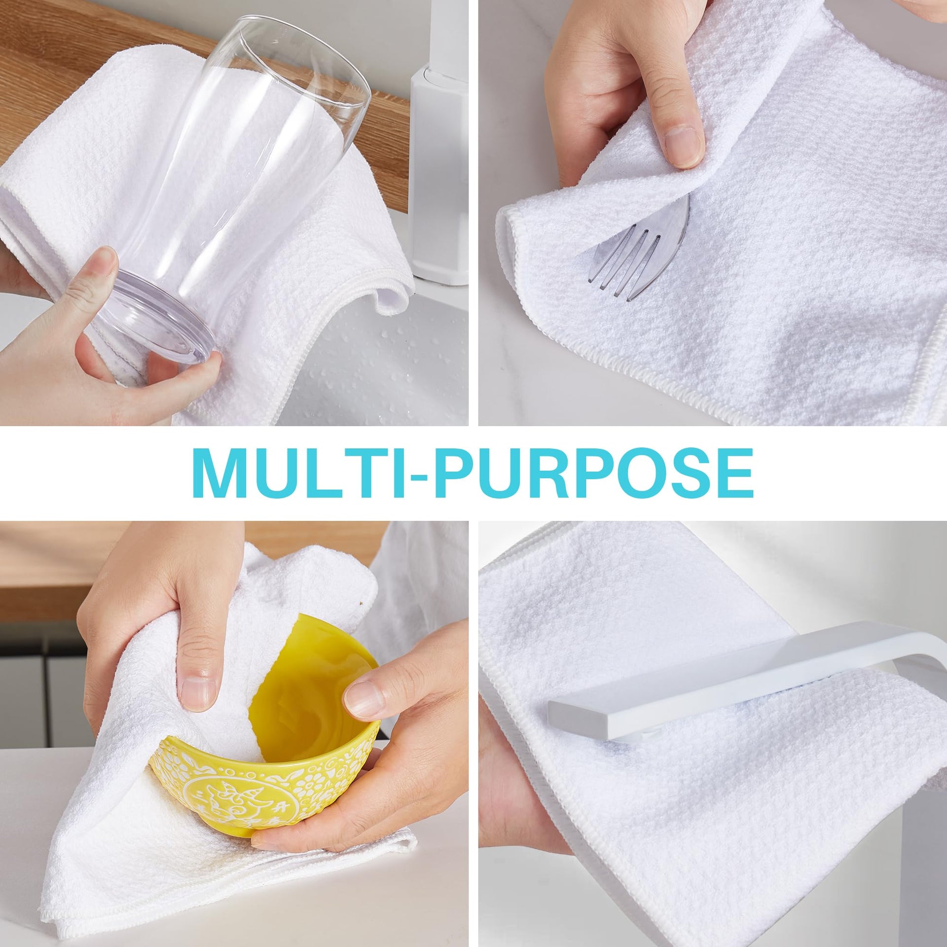 Large Microfiber Waffle Weave Cleaning Cloth (6 Count)