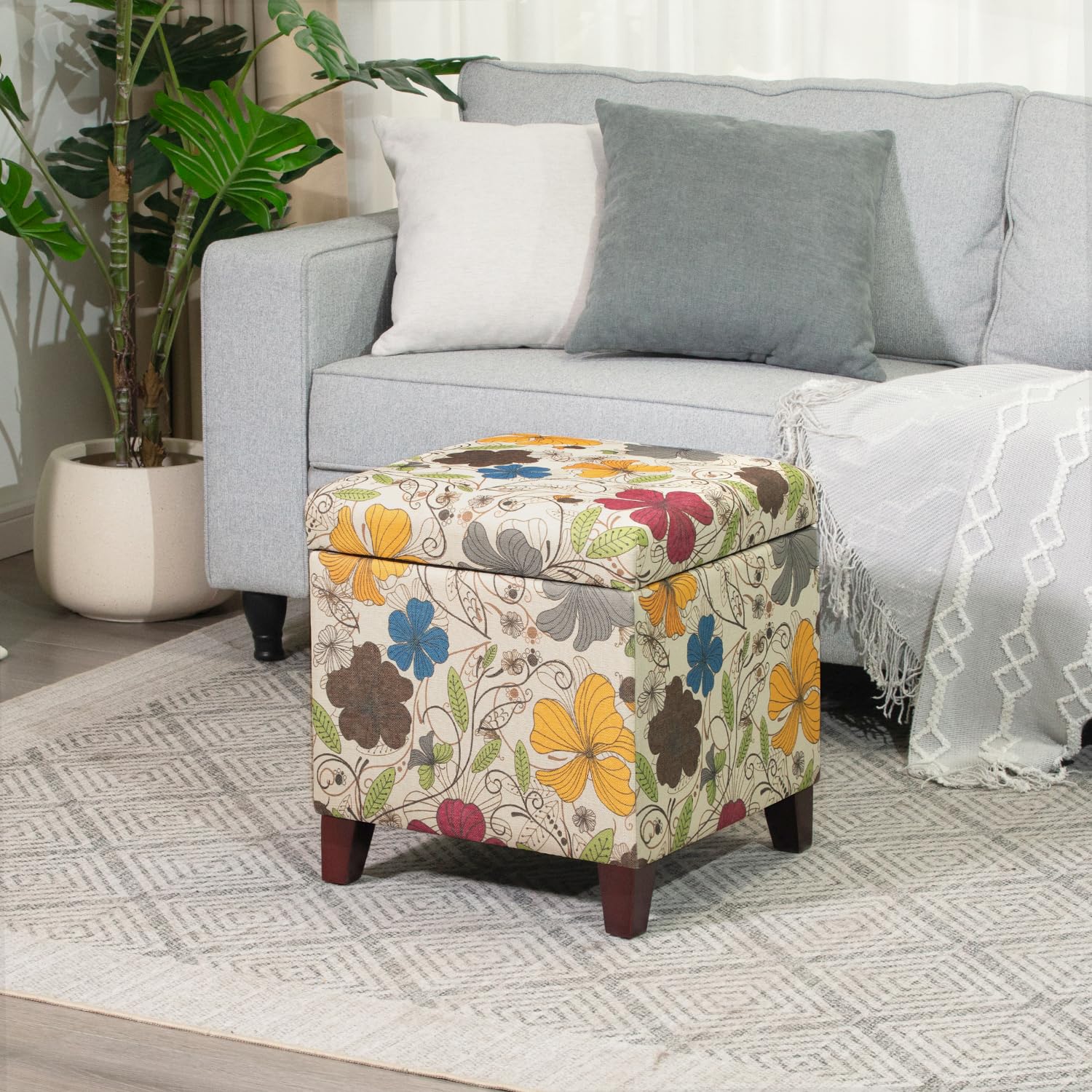 18 Inch High Cube Ottoman Storage
