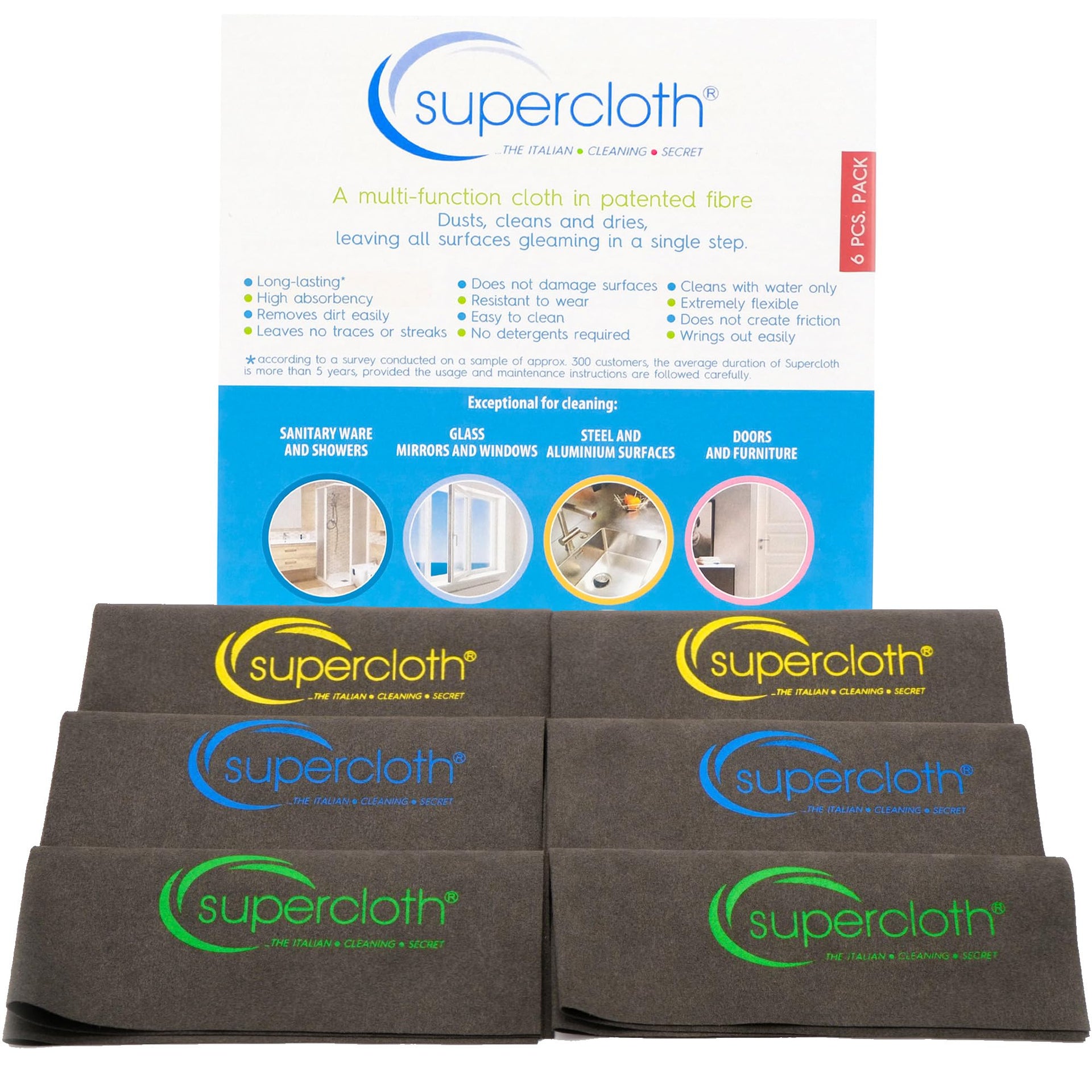 Premium Microfiber Cleaning Cloth for All (6 Count)