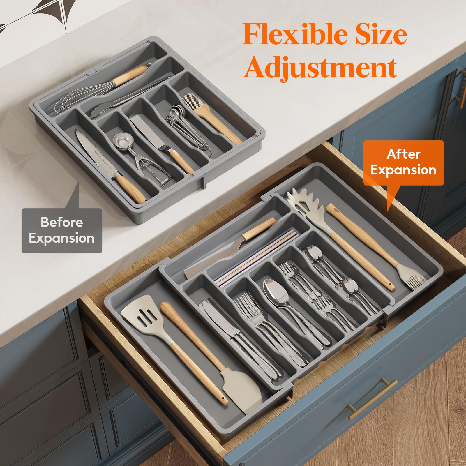 Utensil Organizer for Kitchen Drawer