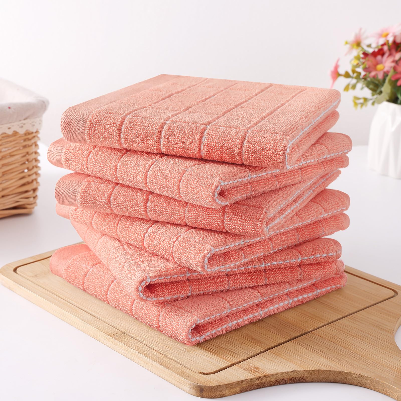 100% Cotton Terry Kitchen Dish Cloths (8 Count)