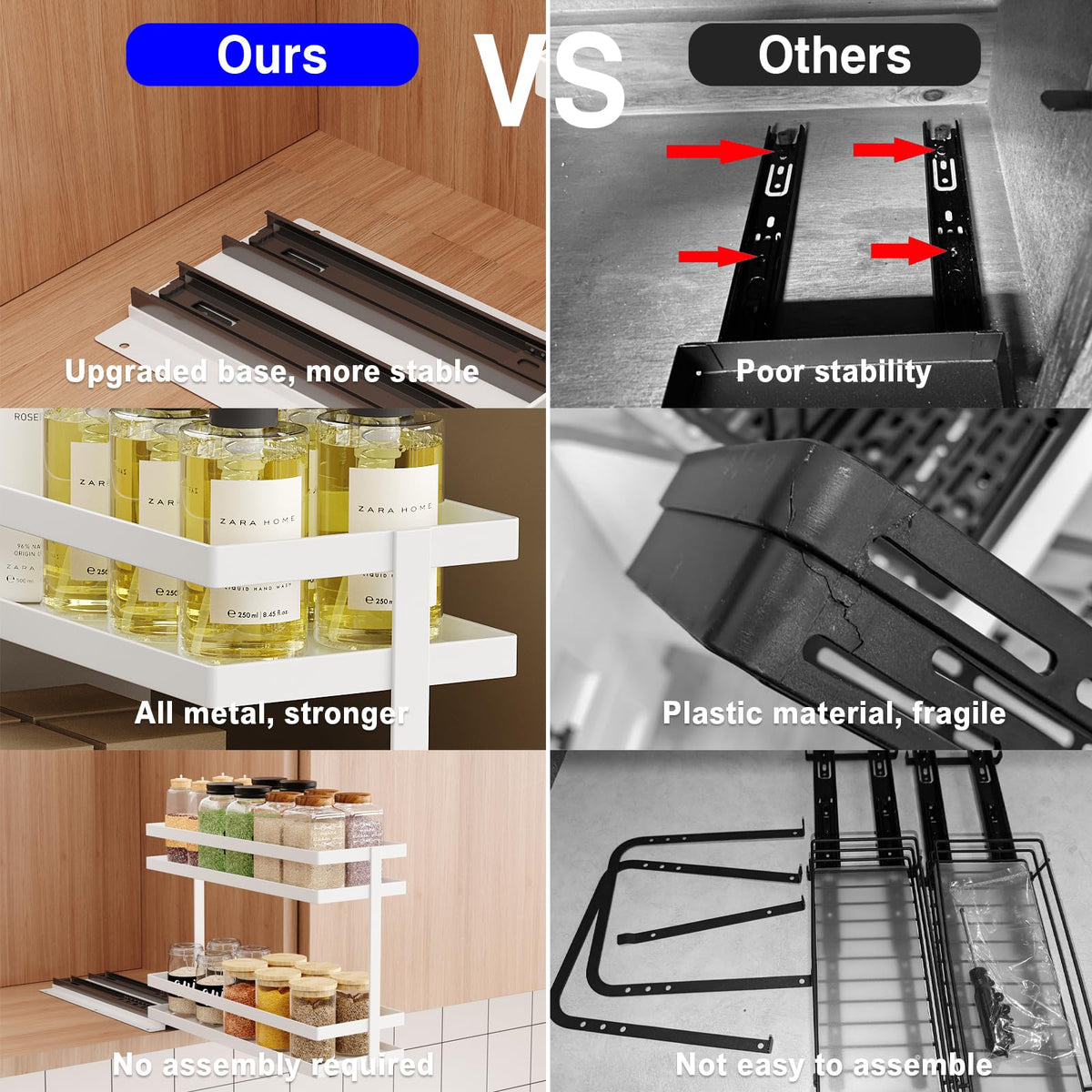 Pull Out Spice Rack Organizer for Cabinet