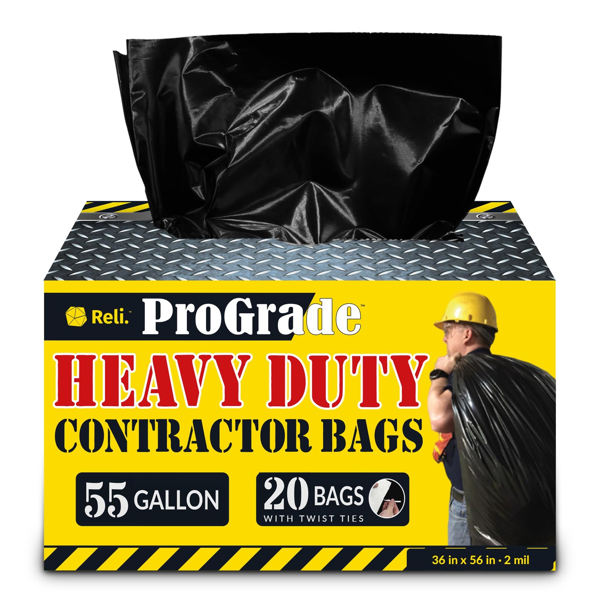 Contractor Garbage Bags 55 Gallon (20 Count)
