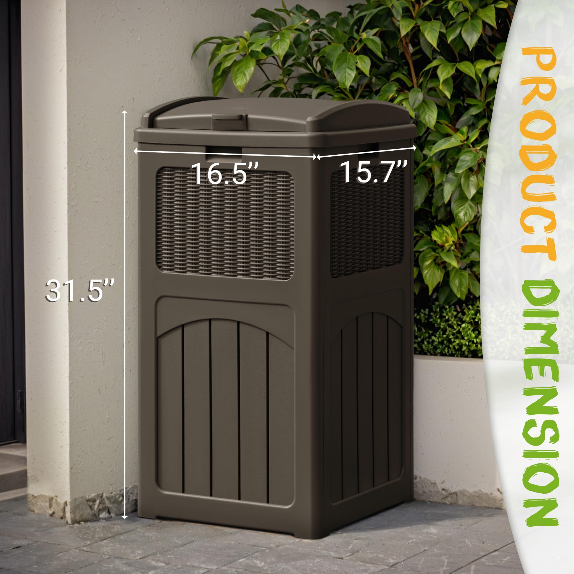4 Pack Outdoor Trash Can with Lid