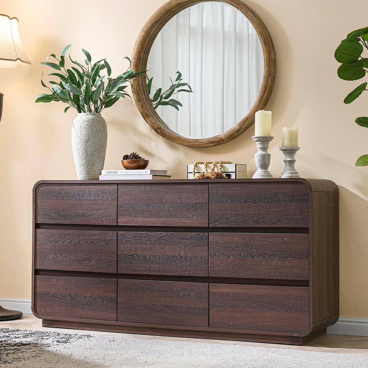 9 Drawer Double Dresser for Bedroom