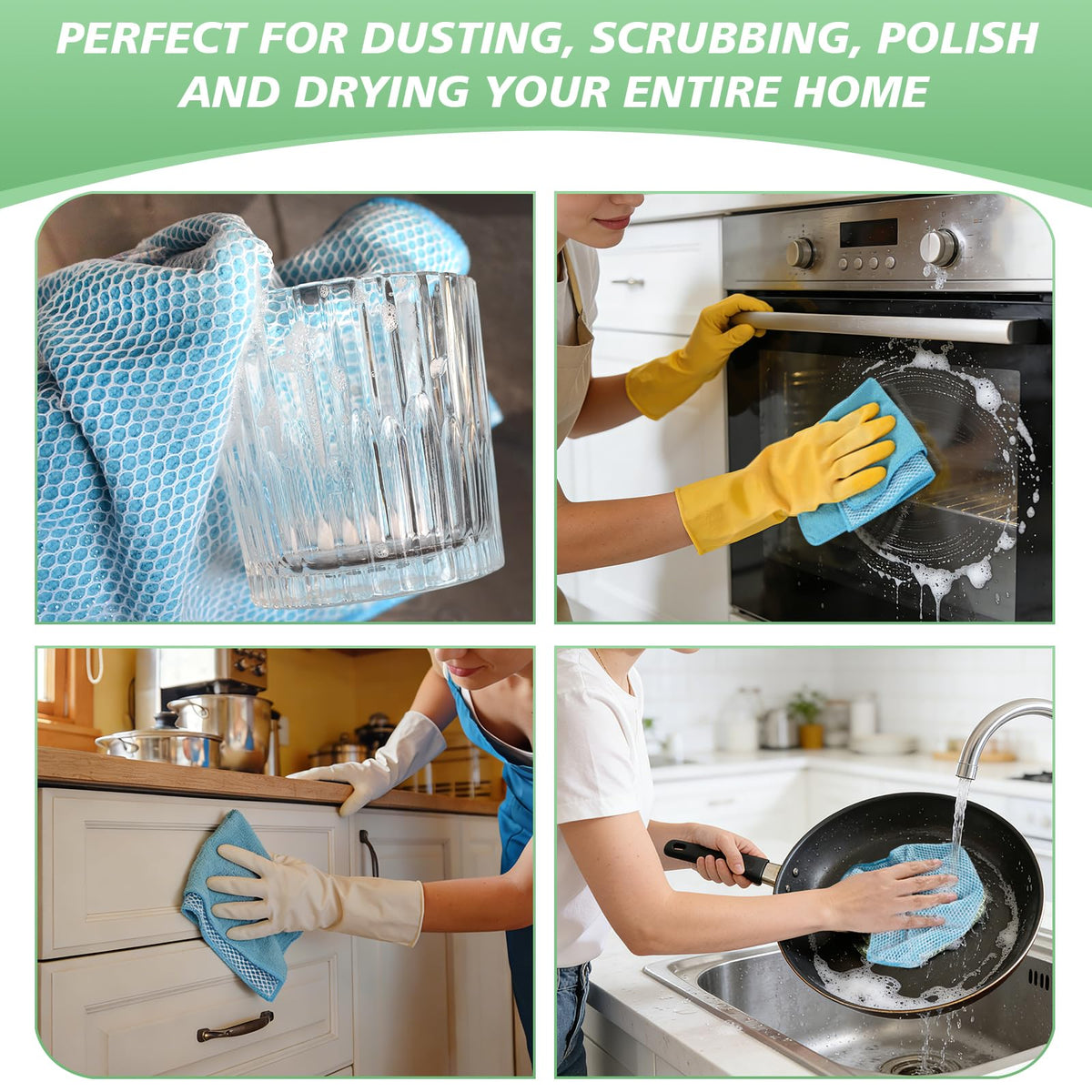 Dish Cloth for Washing Dishes Kitchen Washcloth Cleaning Cloth (10 Count)