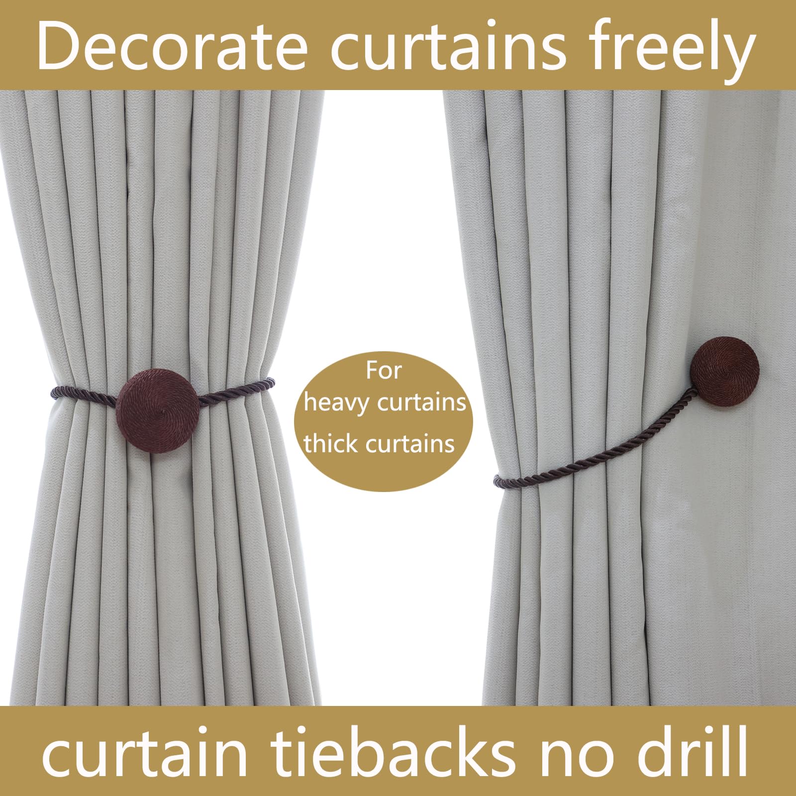 Magnetic Curtain Tiebacks (4 Count)