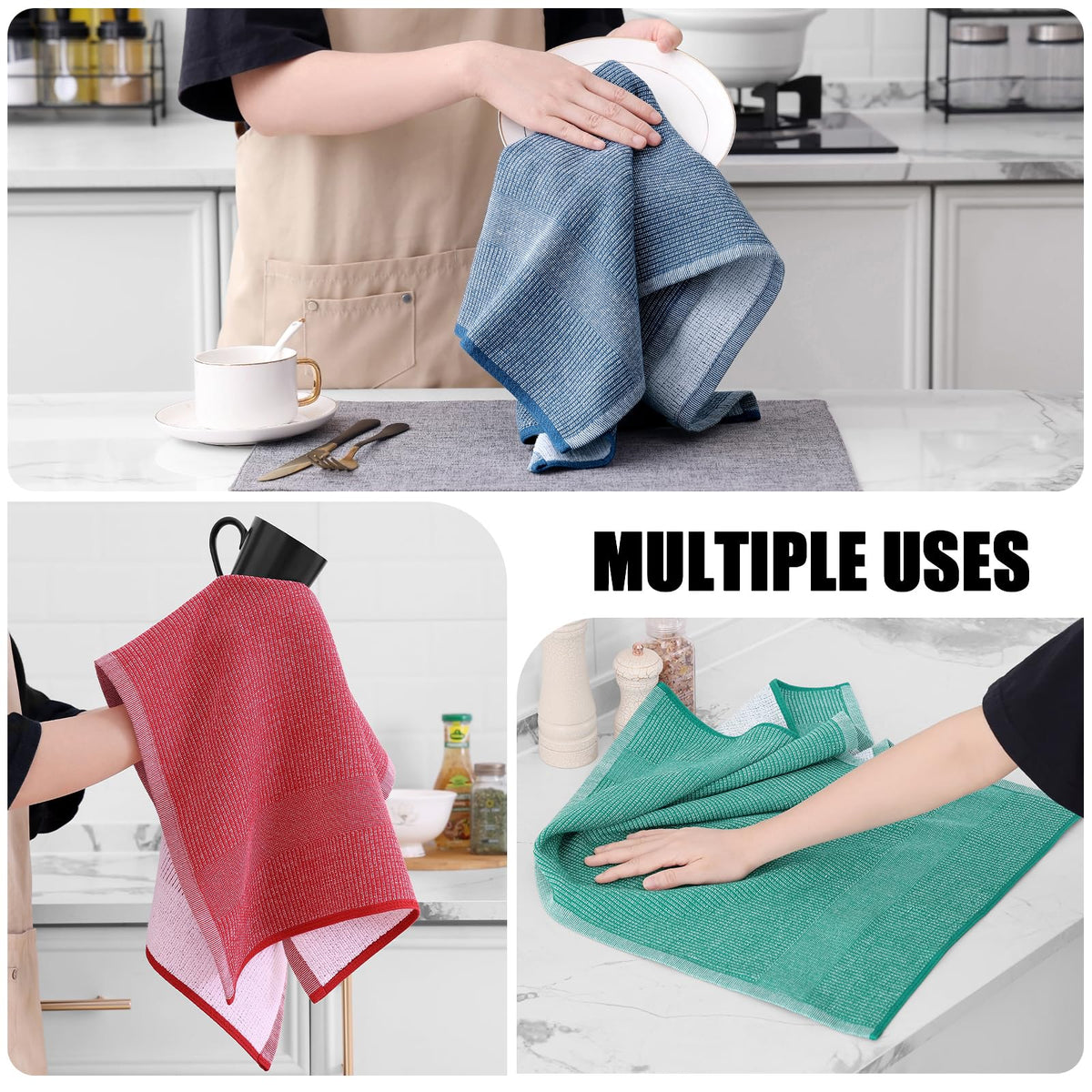 380 GSM Cotton Premium Kitchen Towels 6 Pack (6 Count)