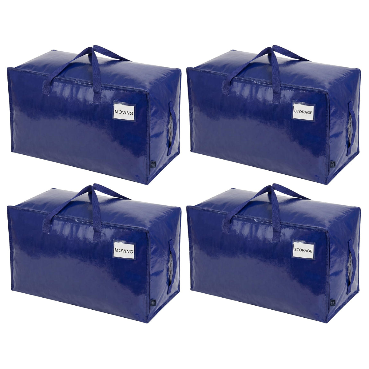 4 Pack Extra Large Heavy Duty Moving Bags with Wide Opening & Reinforced Handles (4 Count)