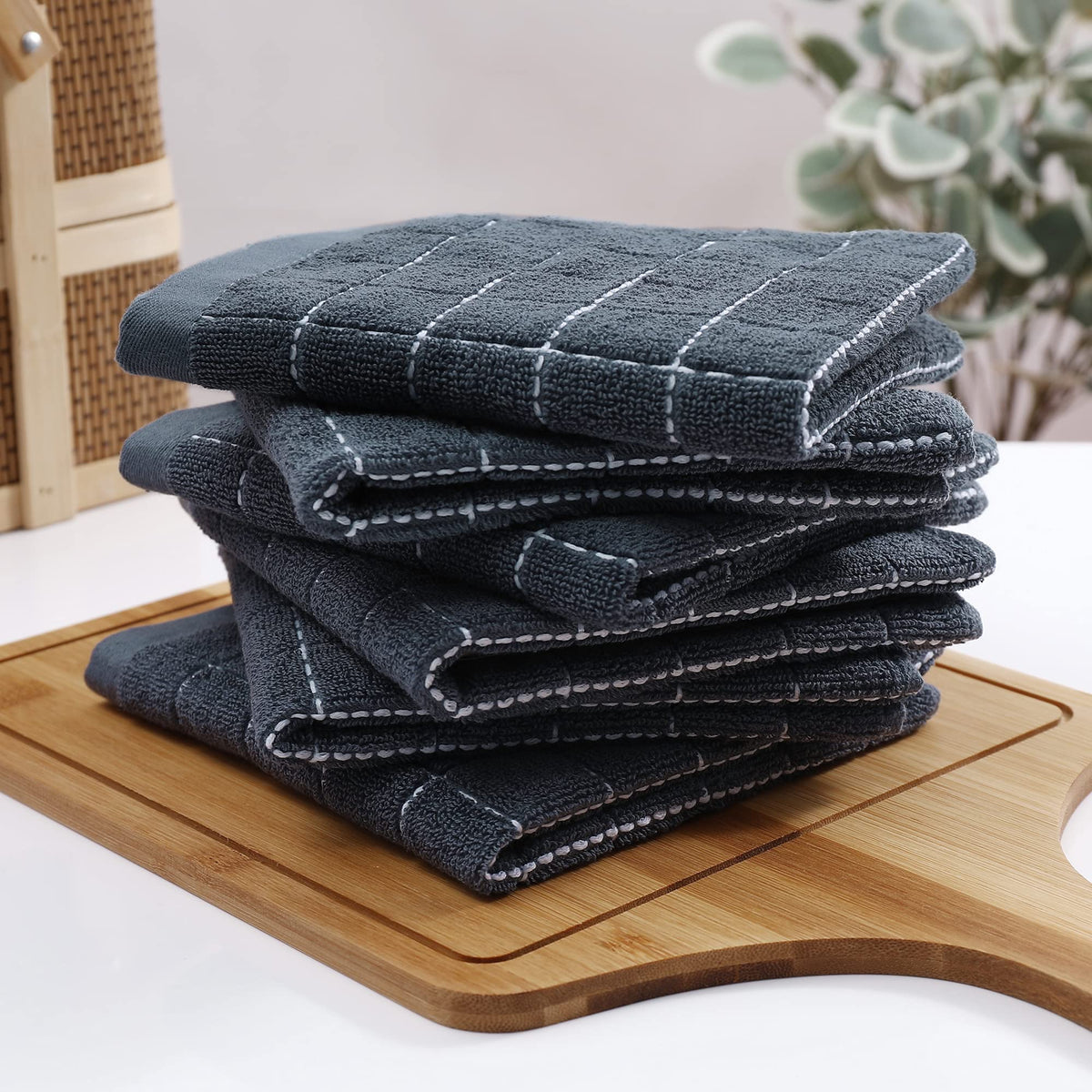 100% Cotton Terry Kitchen Dish Cloths (12 Count)
