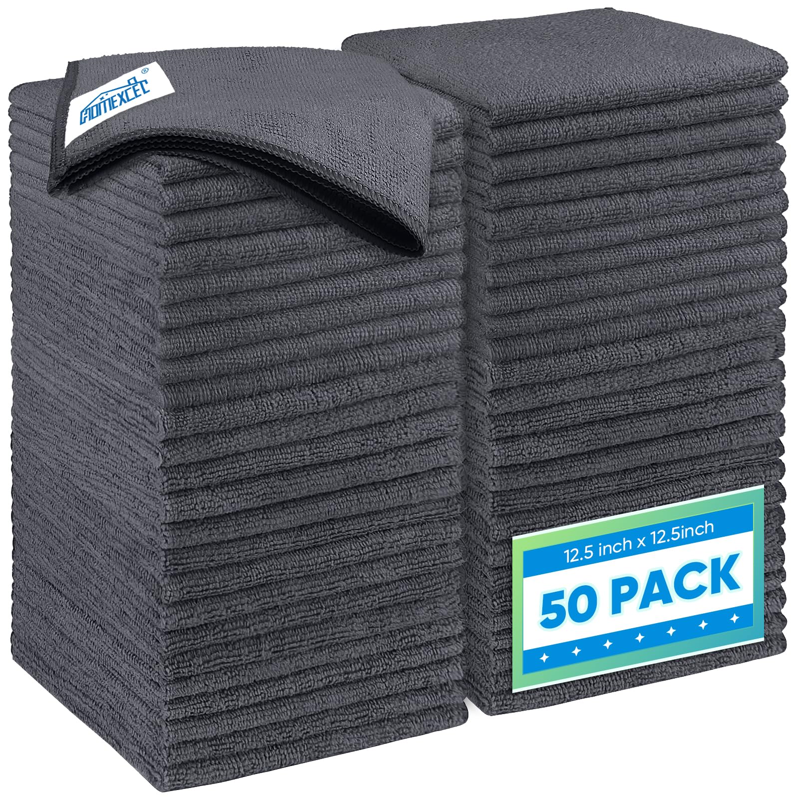 Grey Microfiber Cleaning Cloth 50 Pack (50 Count)