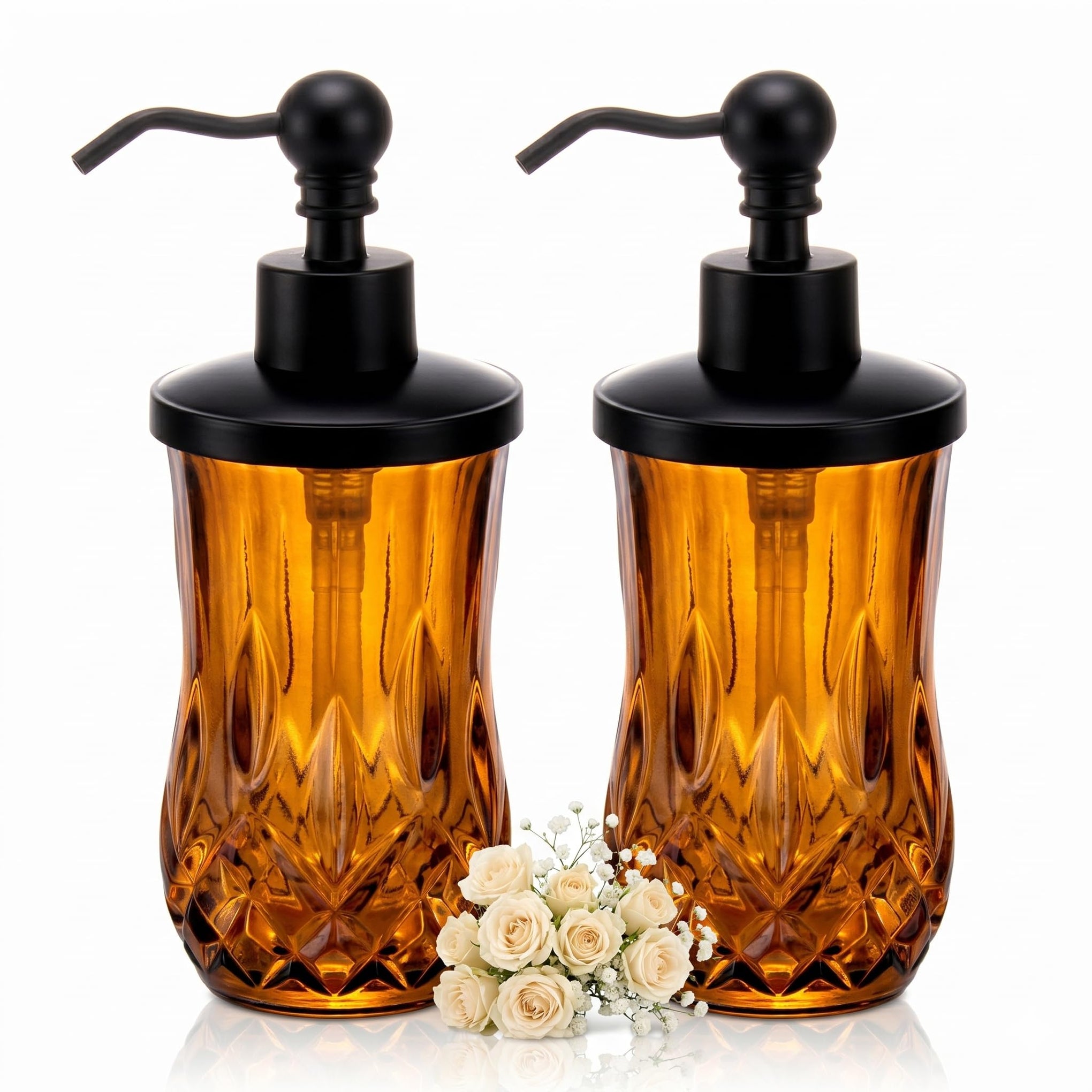 2 Pack 9Oz Amber Soap Dispenser (2 Count)
