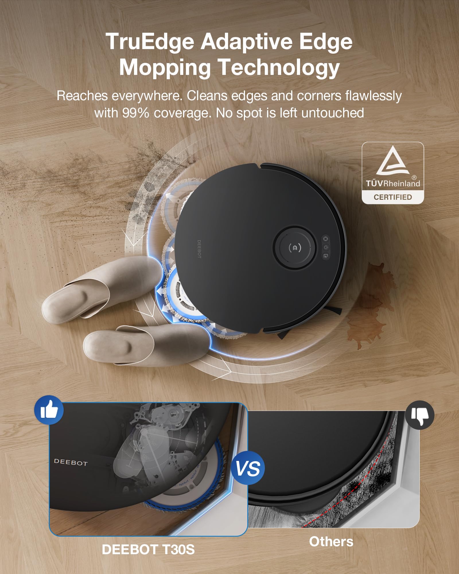 DEEBOT T30S Combo Robot Vacuum and Mop