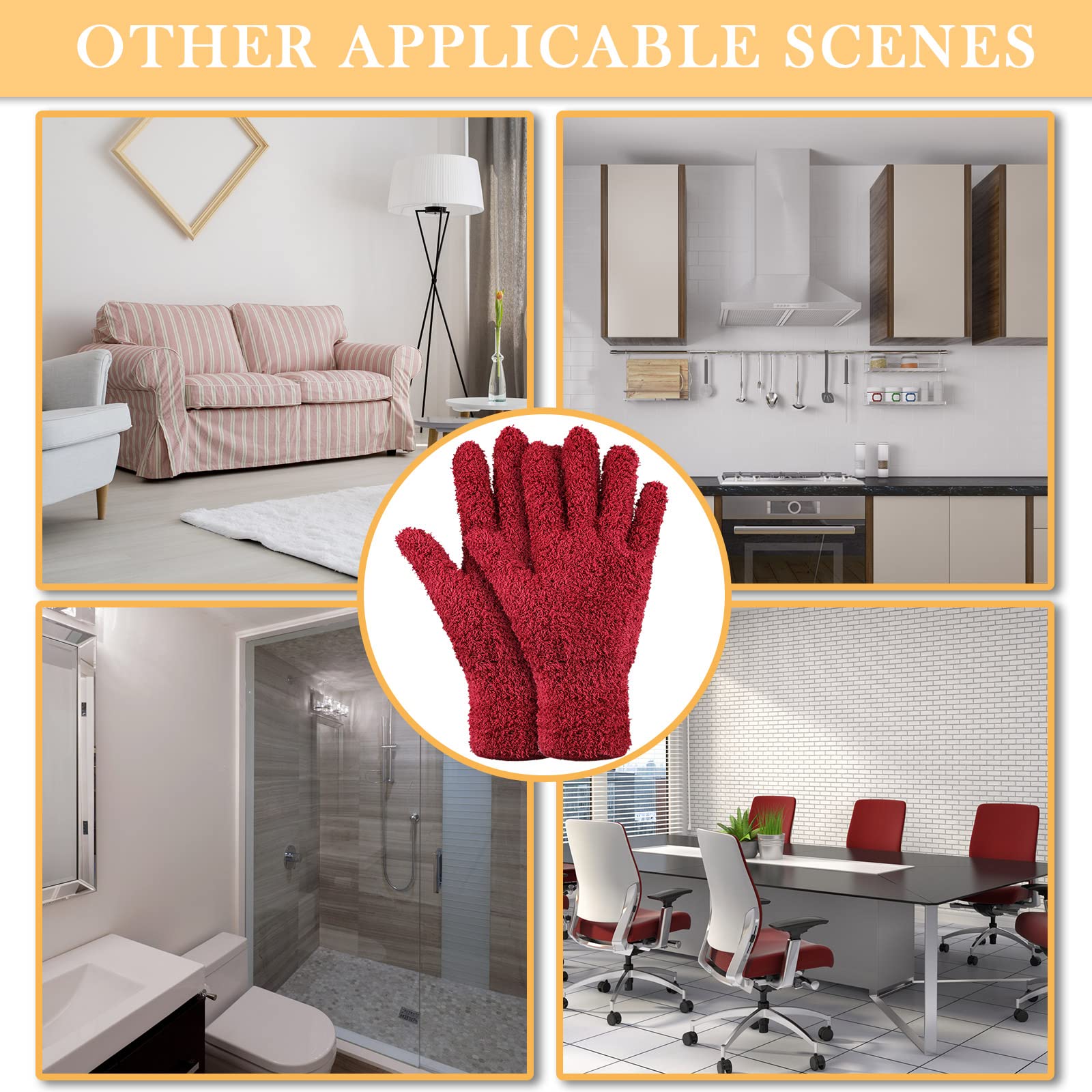 3 Pairs Microfiber Dusting Gloves for Plants Leaf