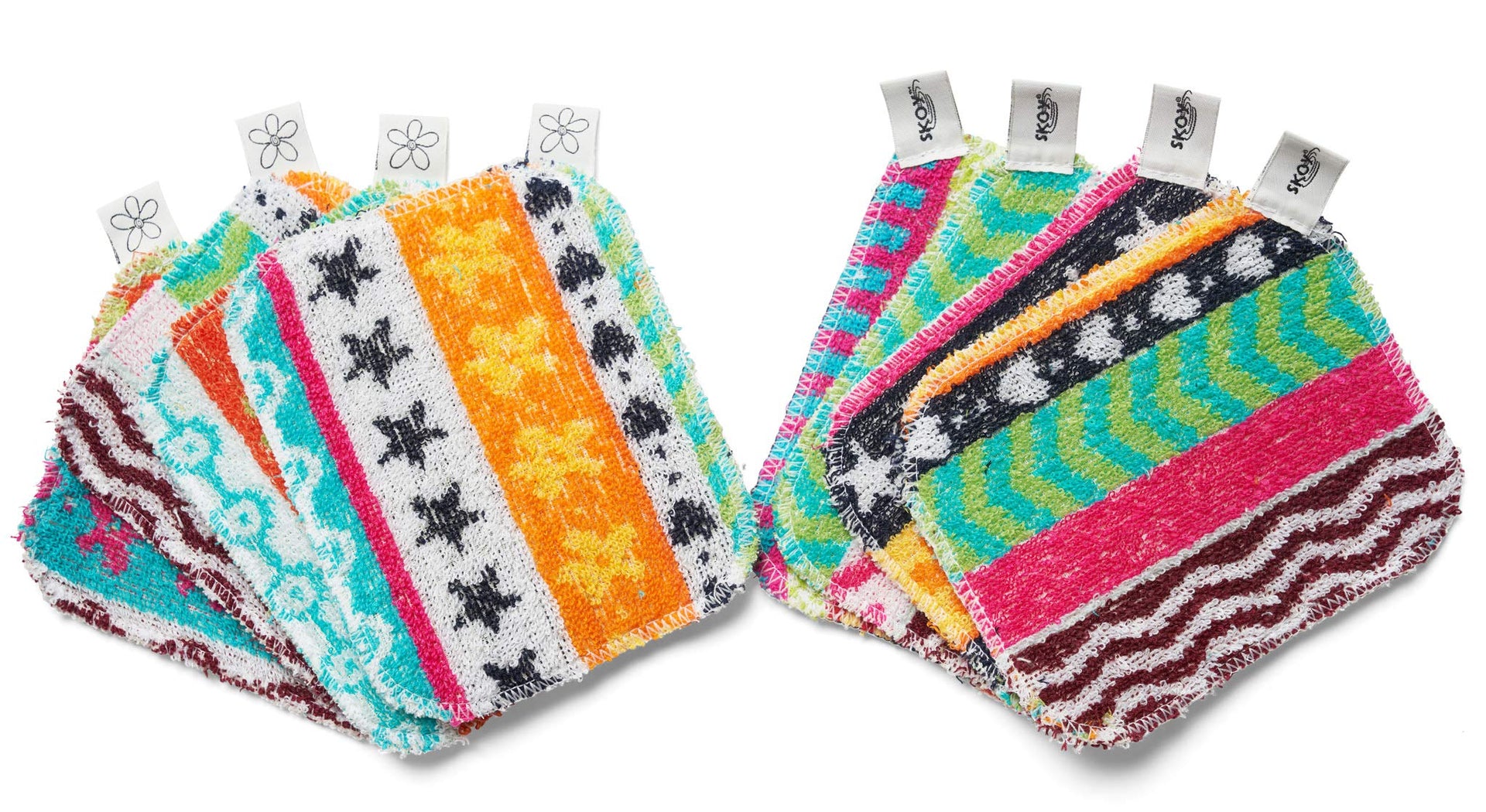 Scrub, 8-Pack Reusable, Non-Scratching Dish Scrubber for Kitchen and Household Cleaning, Planet-Friendly, Dishwasher Safe Soft Scrub, Assorted Colors and Designs (8 Count)