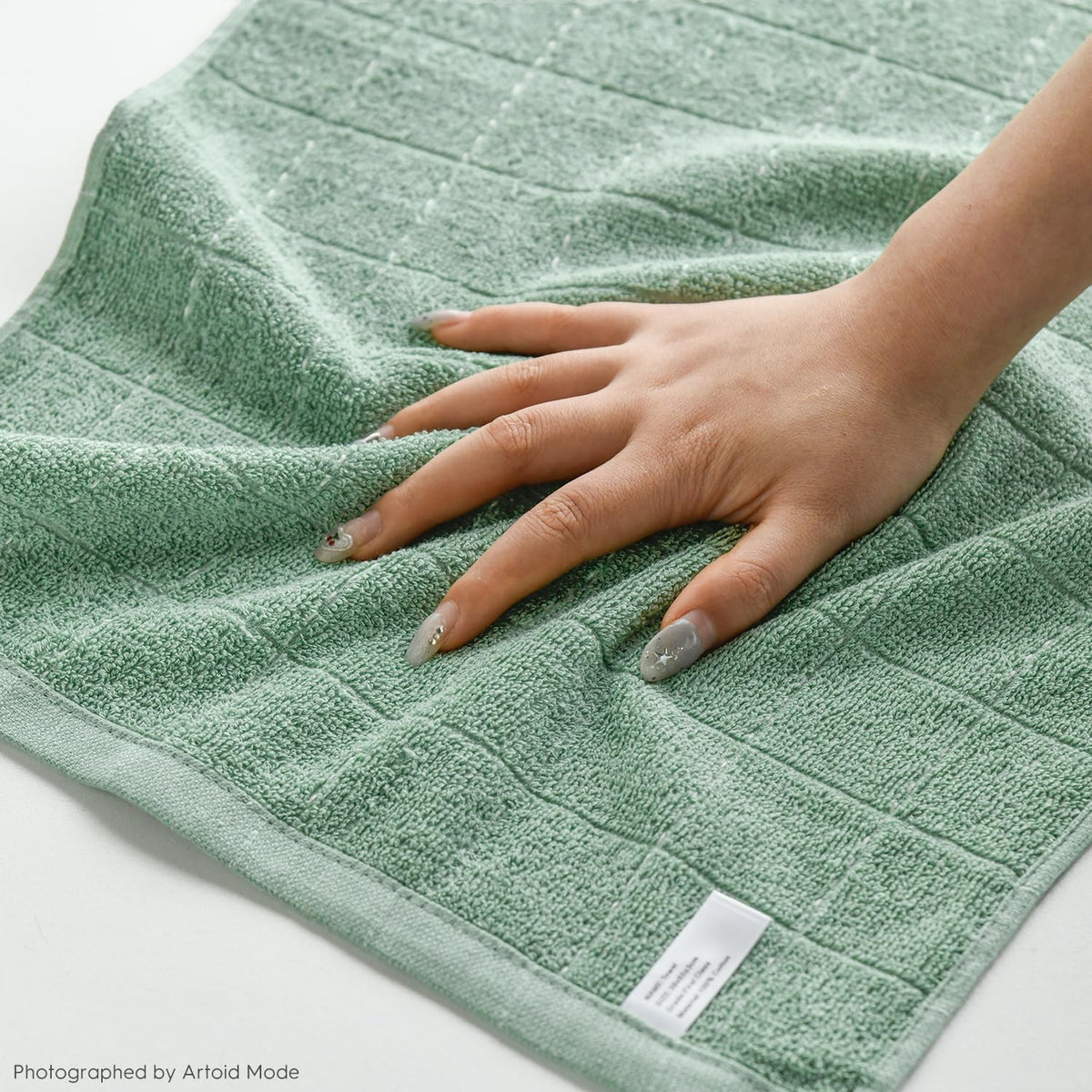 Checkered Designed Cotton Light Green Terry Kitchen Dish Towels (4 Count)