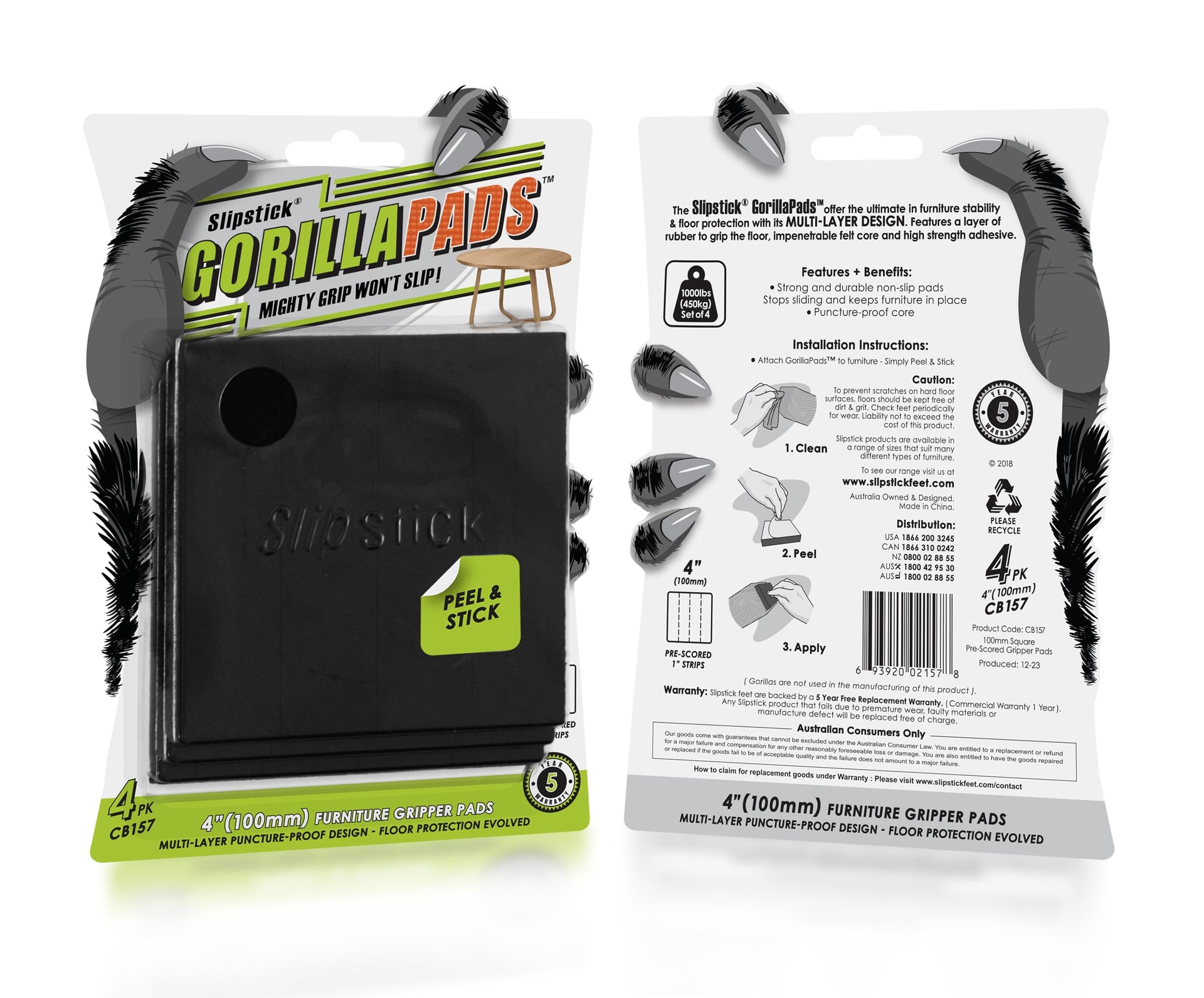 GorillaPads Non Slip Furniture Pads (4 Count)