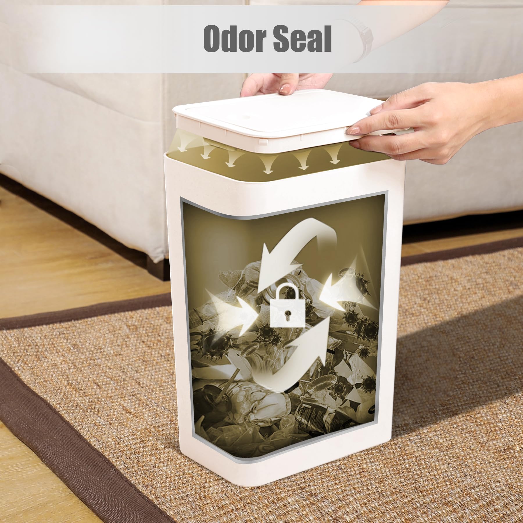 Bathroom Trash Can with Lid (2 Count)