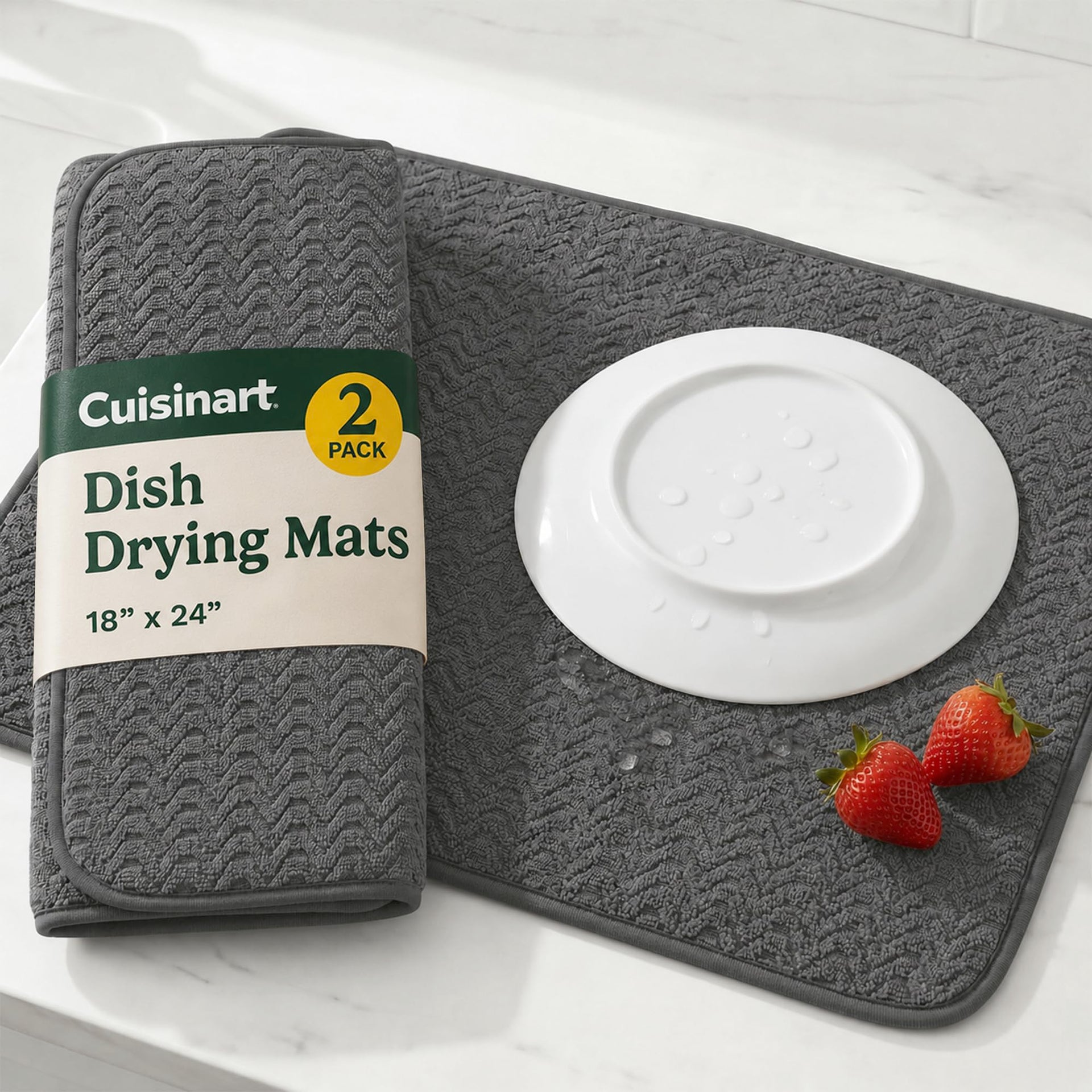 Cuisinart Dish Drying Mat for Kitchen Counter (2 Count)