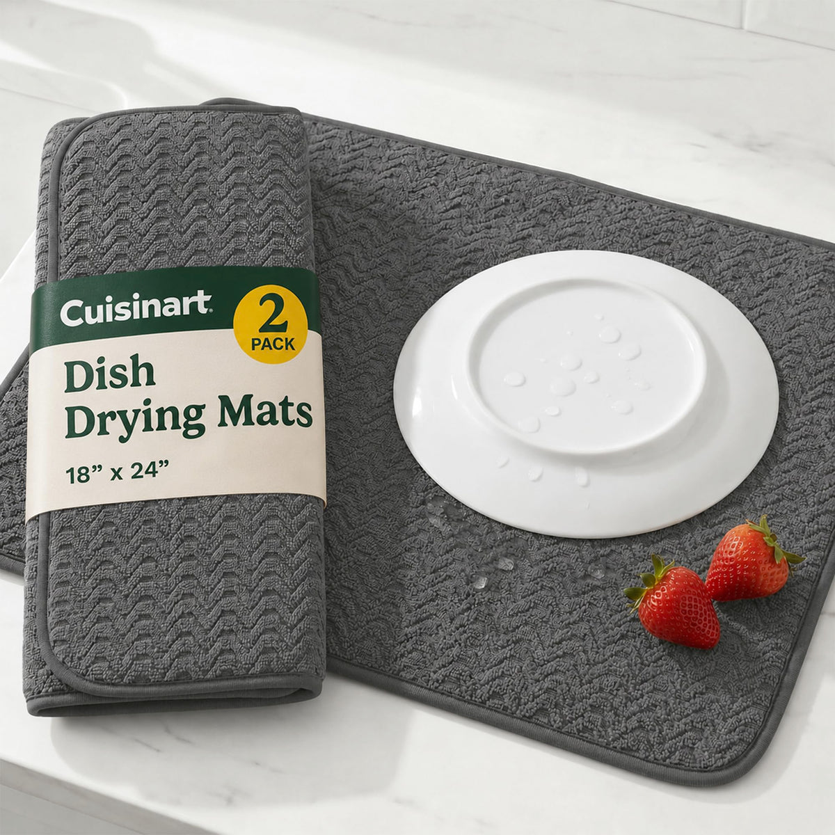 Cuisinart Dish Drying Mat for Kitchen Counter (2 Count)