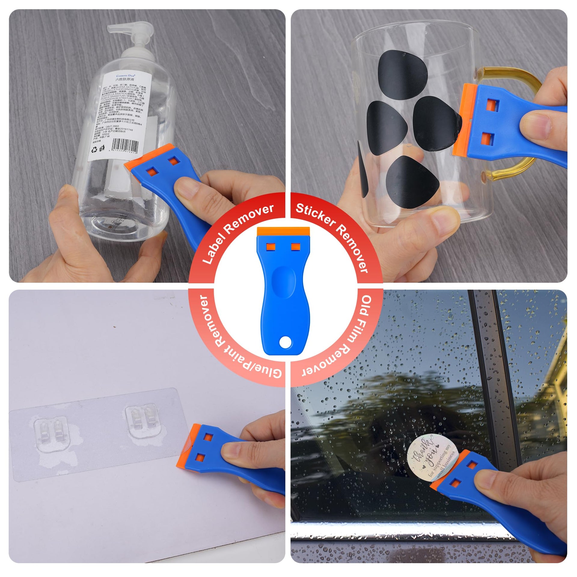Razor Blade Scraper with 2 Pcs Plastic Scraper