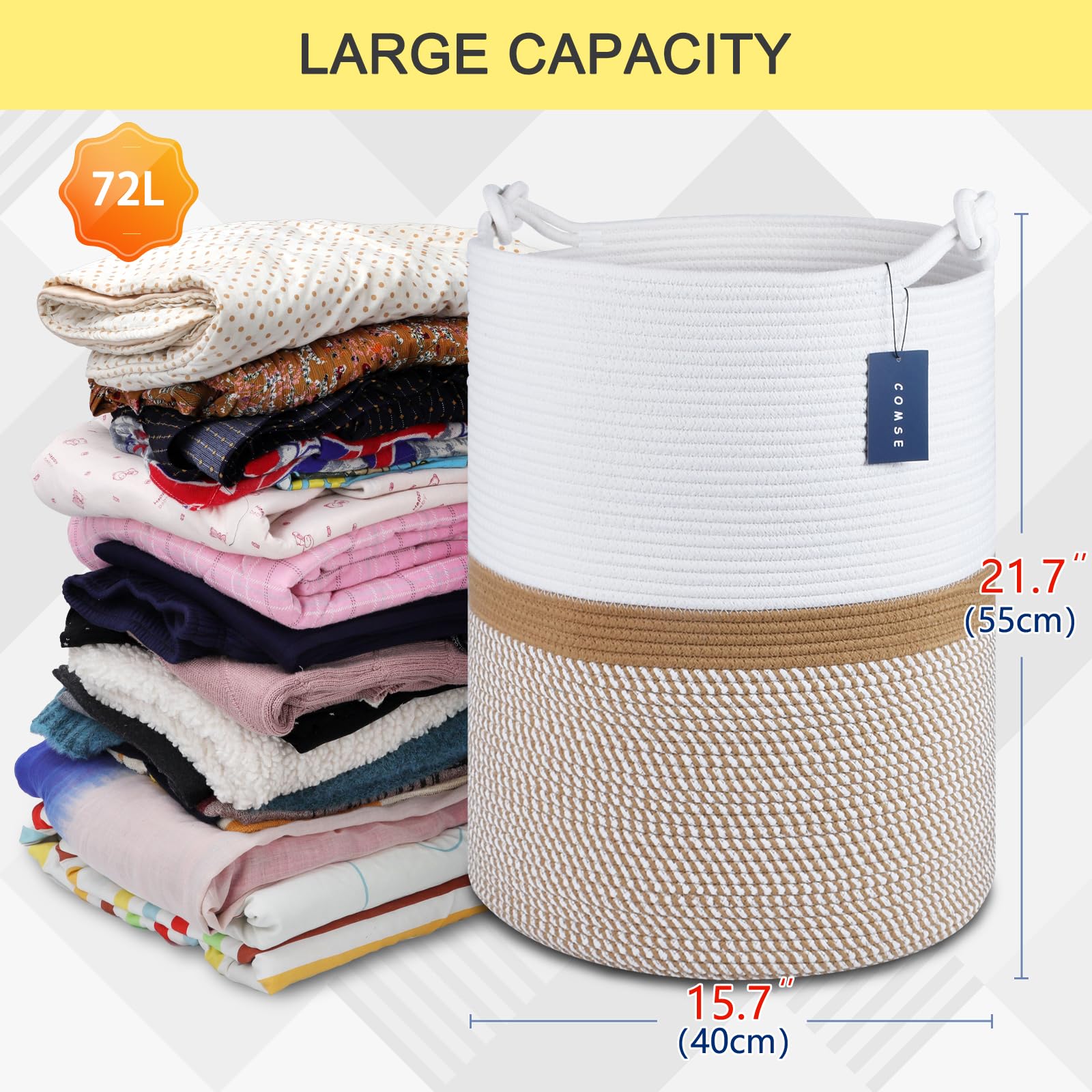 Tall Woven Blanket & Laundry Basket