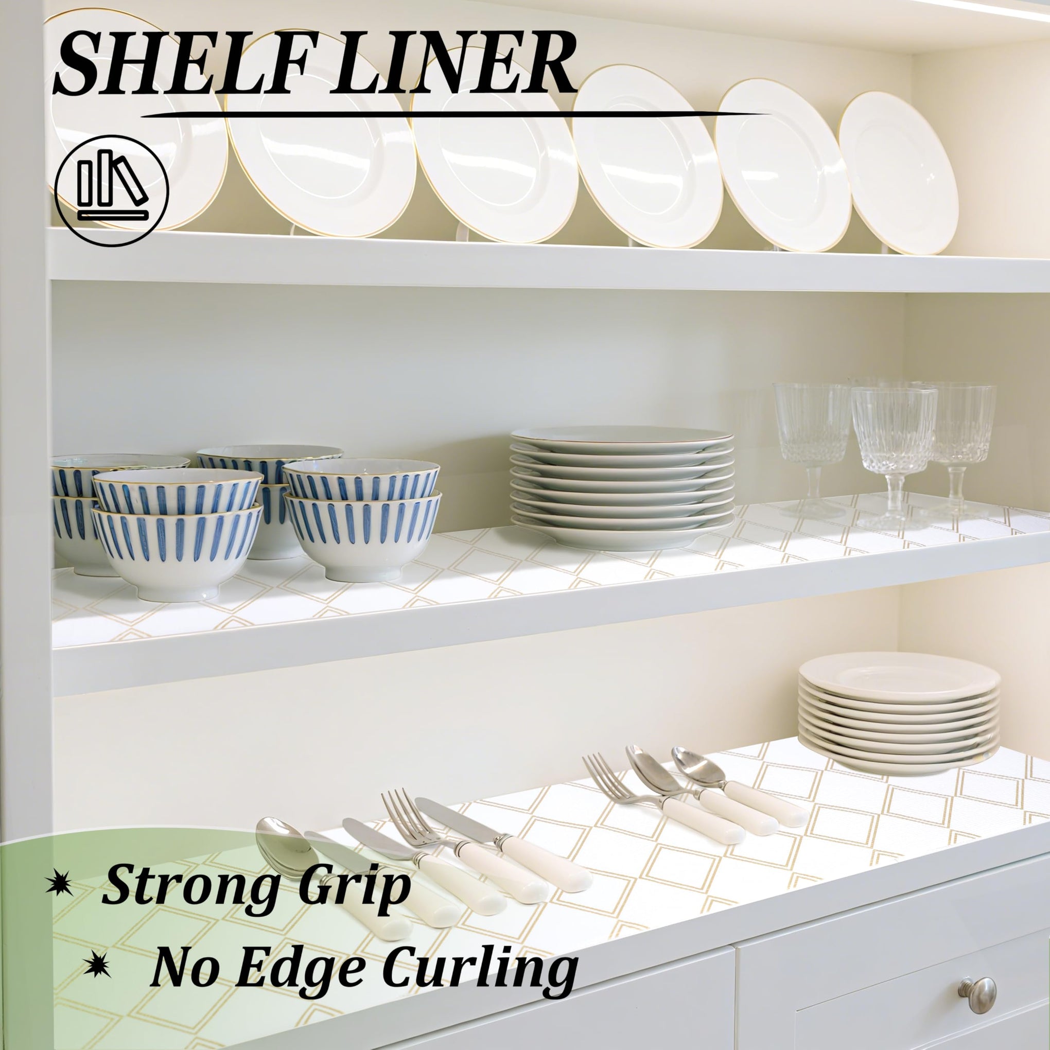 Shelf Liners for Kitchen Cabinets Non (2880 sq inches)