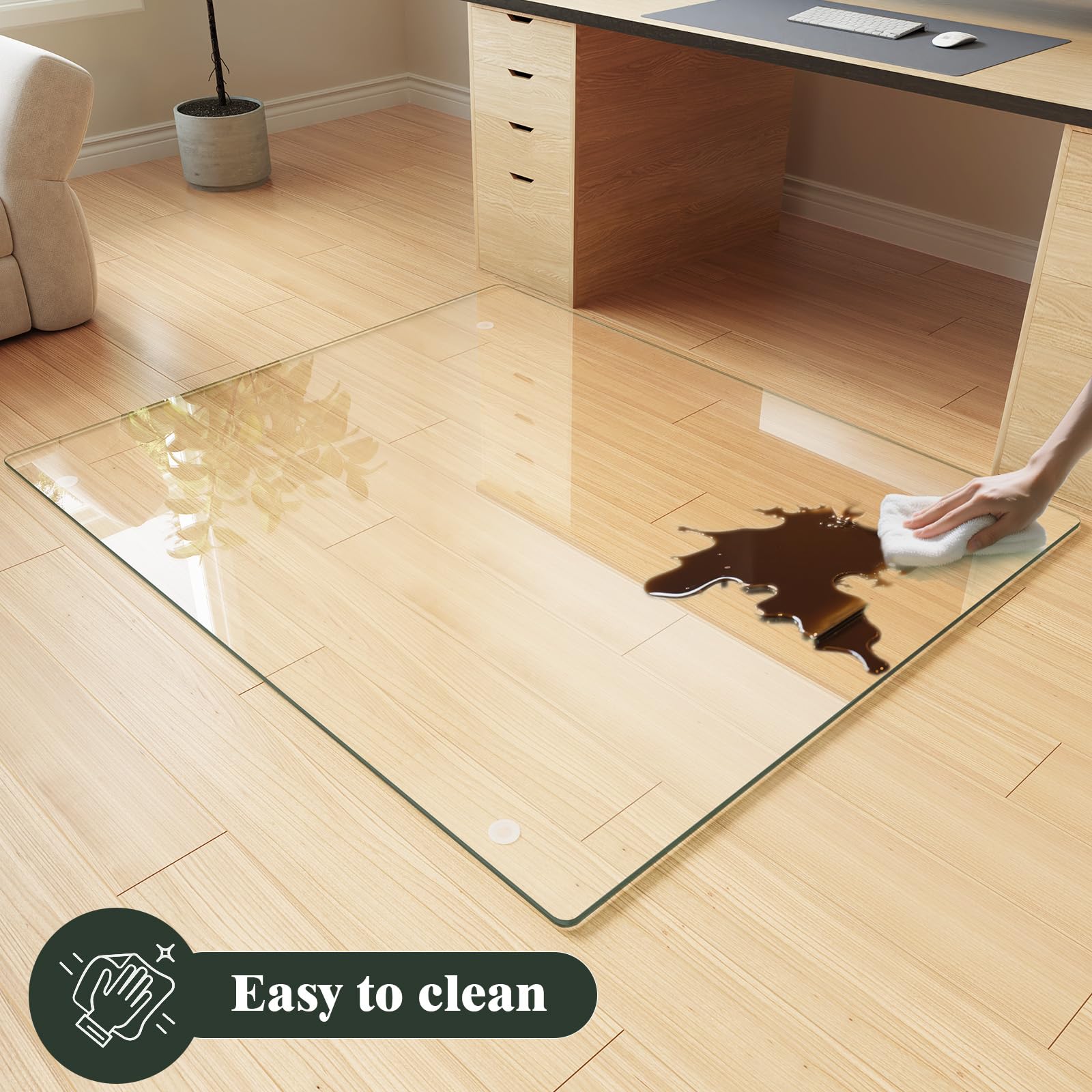 46" x 55" Office Chair Mat for Hardwood Floors & Carpets