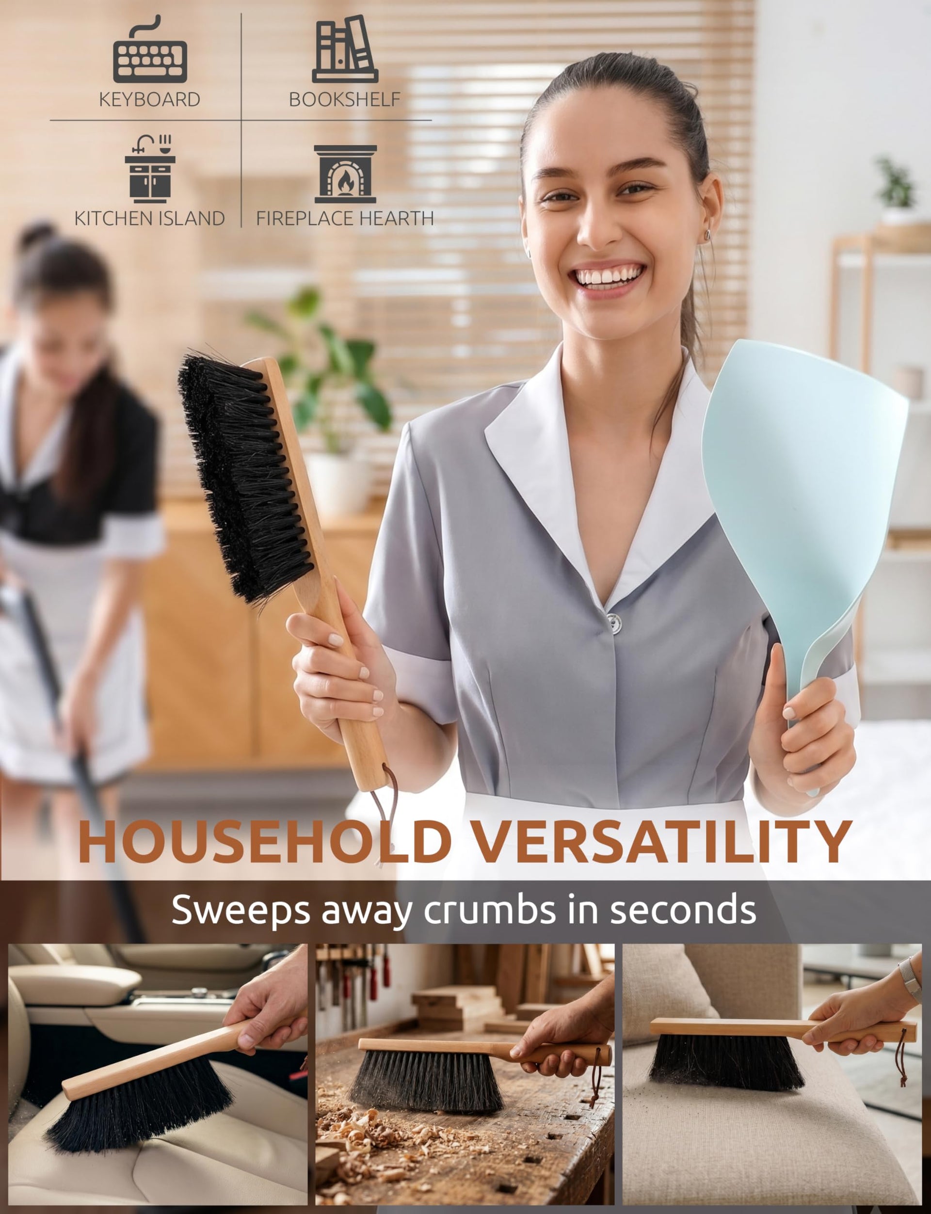 Firm Horsehair Counter Brush