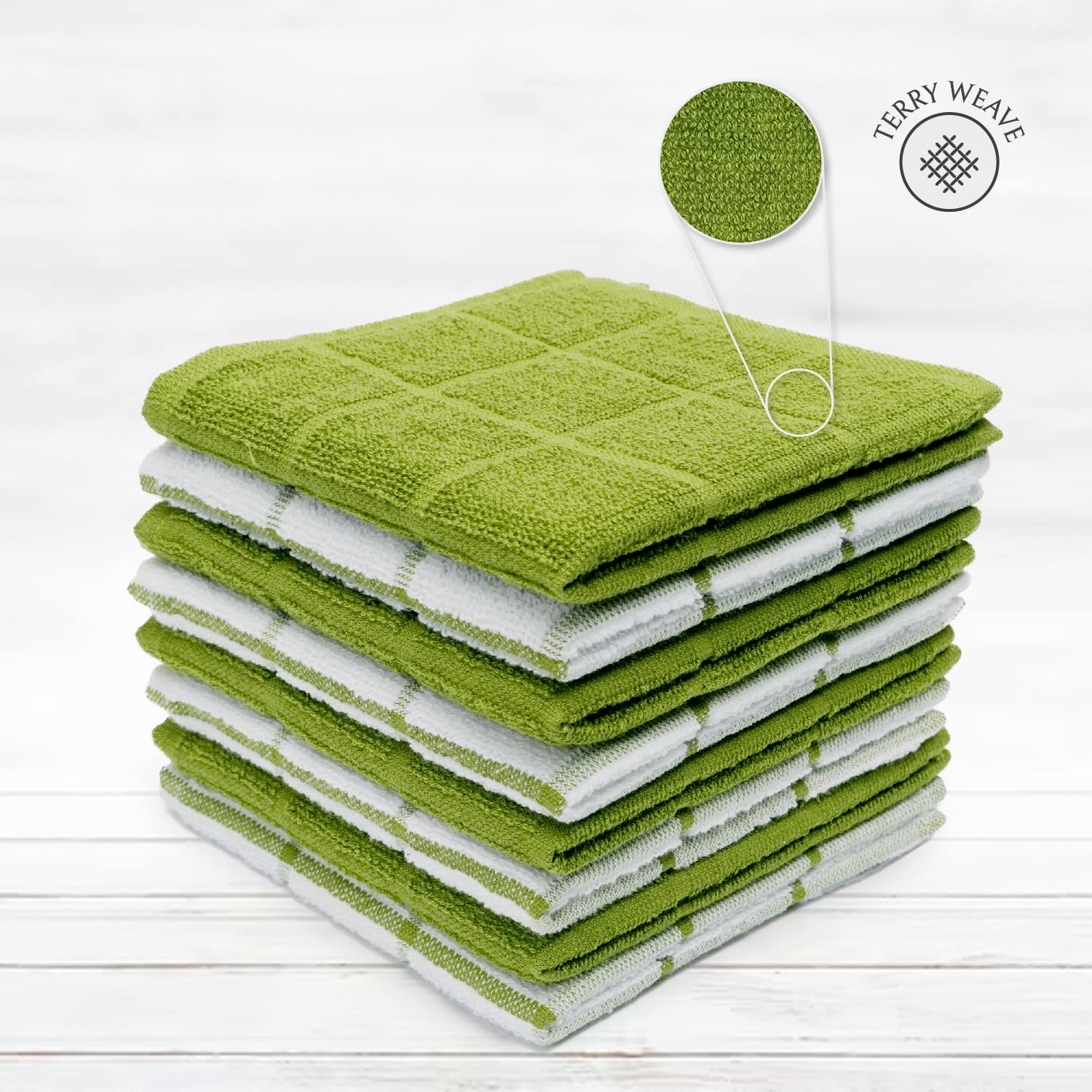 100% Cotton Terry Dish Cloth & Dish Towel (6 Count)