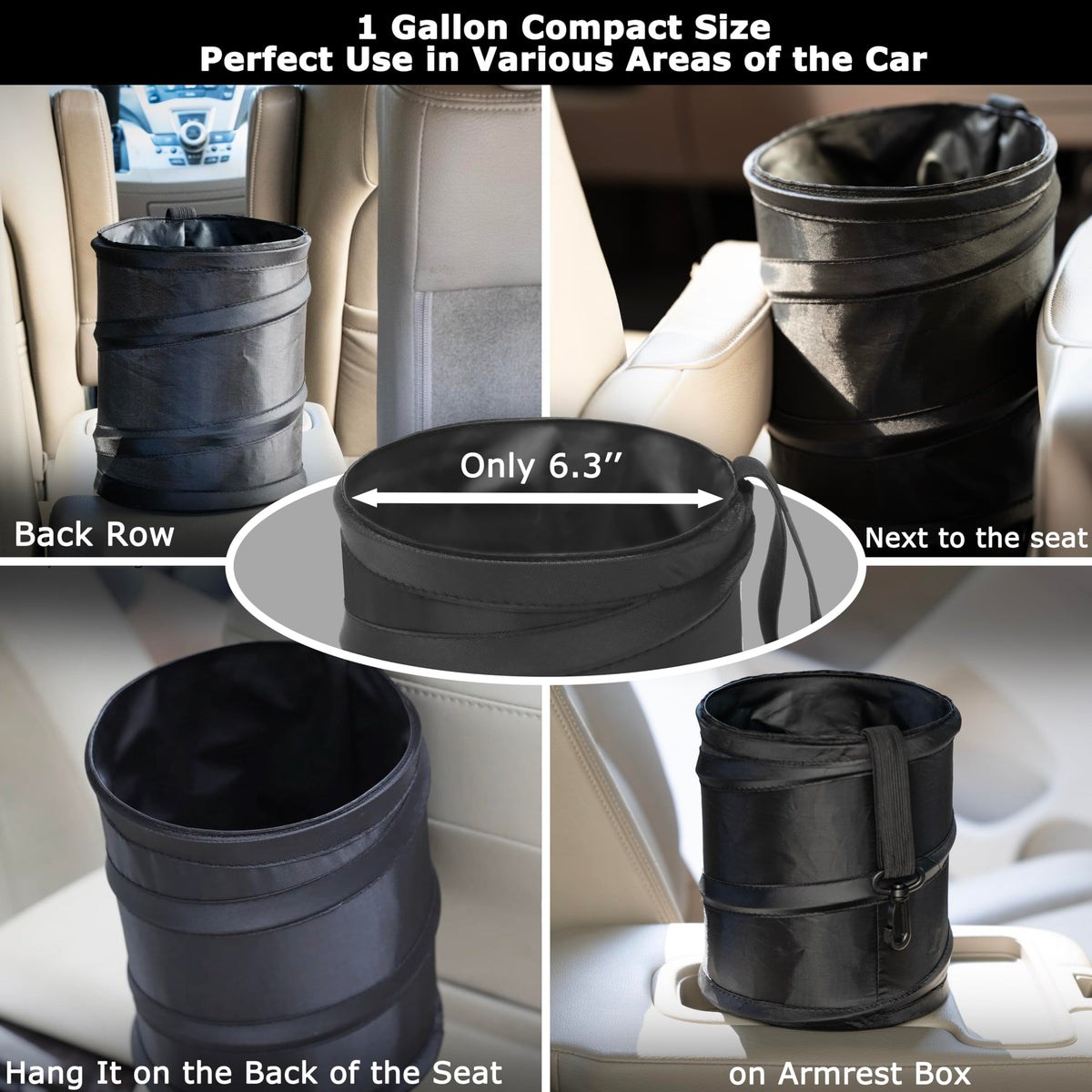 2Packs New Leakproof Car Trash Can (2 Count)