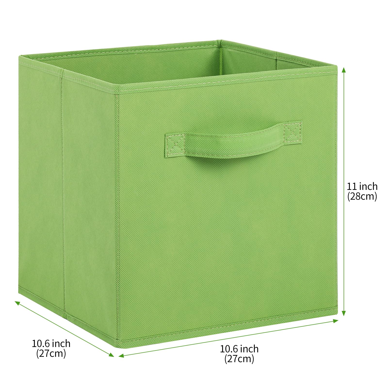 Fabric Storage Bins 6 Pack Fun Colored Durable Storage Cubes with Fabric Handles Foldable Cube Baskets for Home (6 Count)