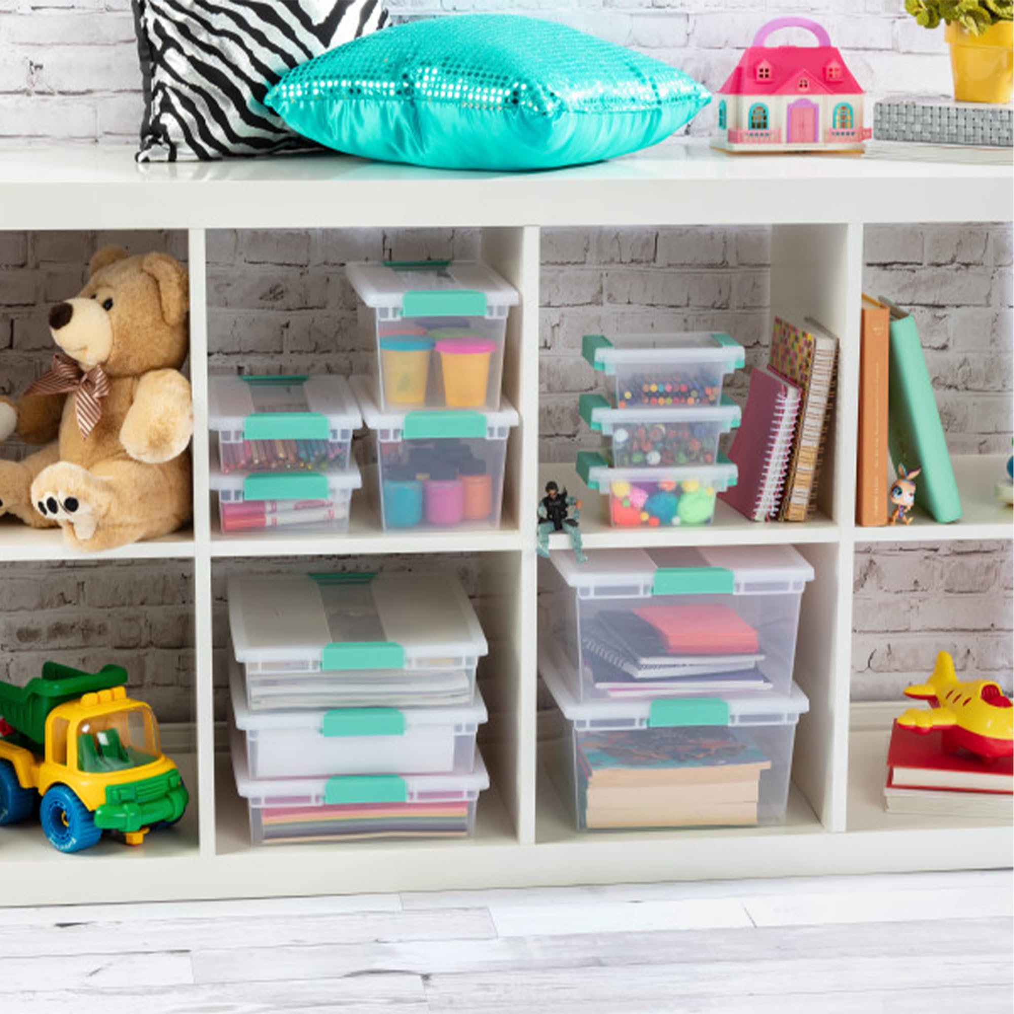 Clip Box Stackable Small Storage Bin with Latching Lid